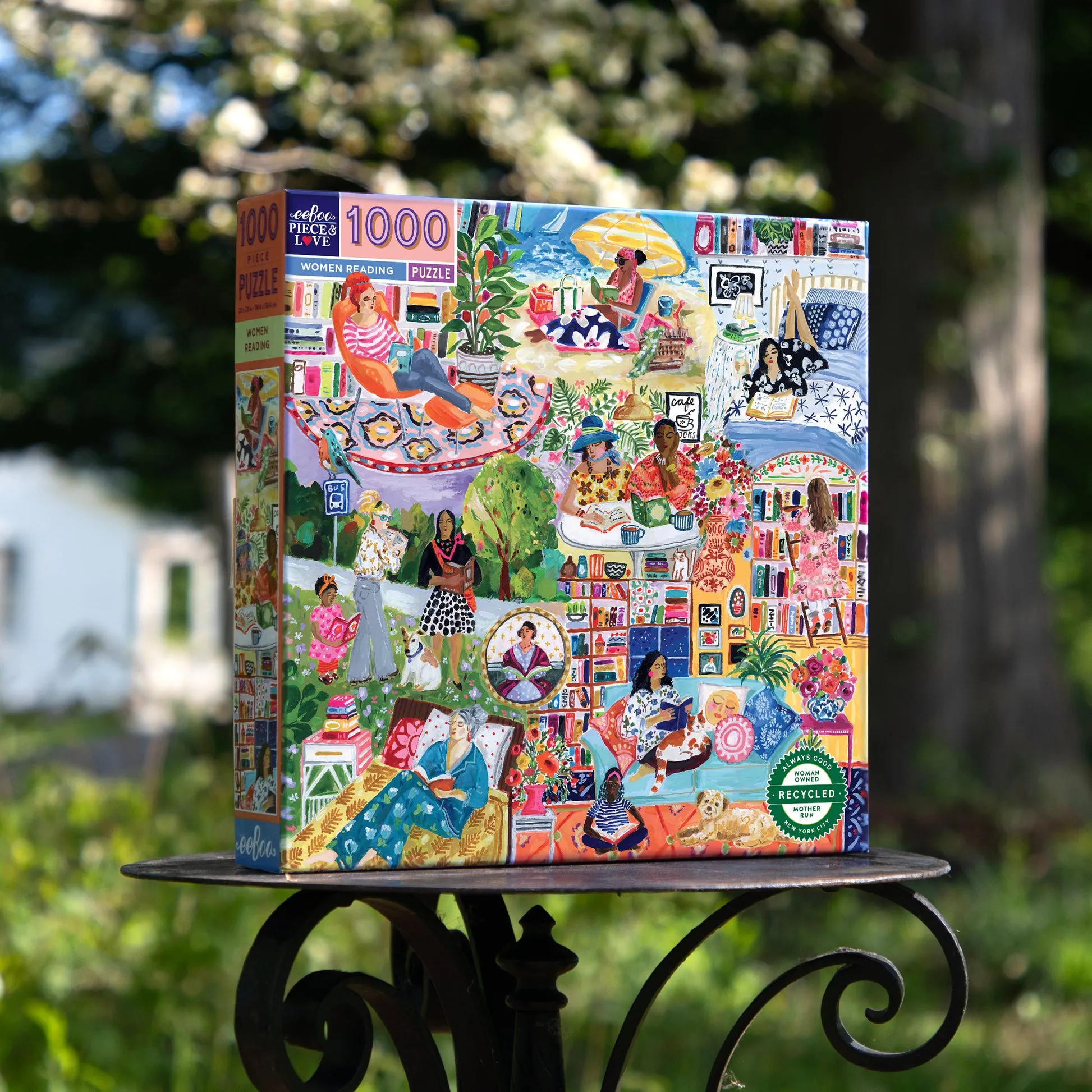 eeBoo Women Reading 1000pc Square Puzzle