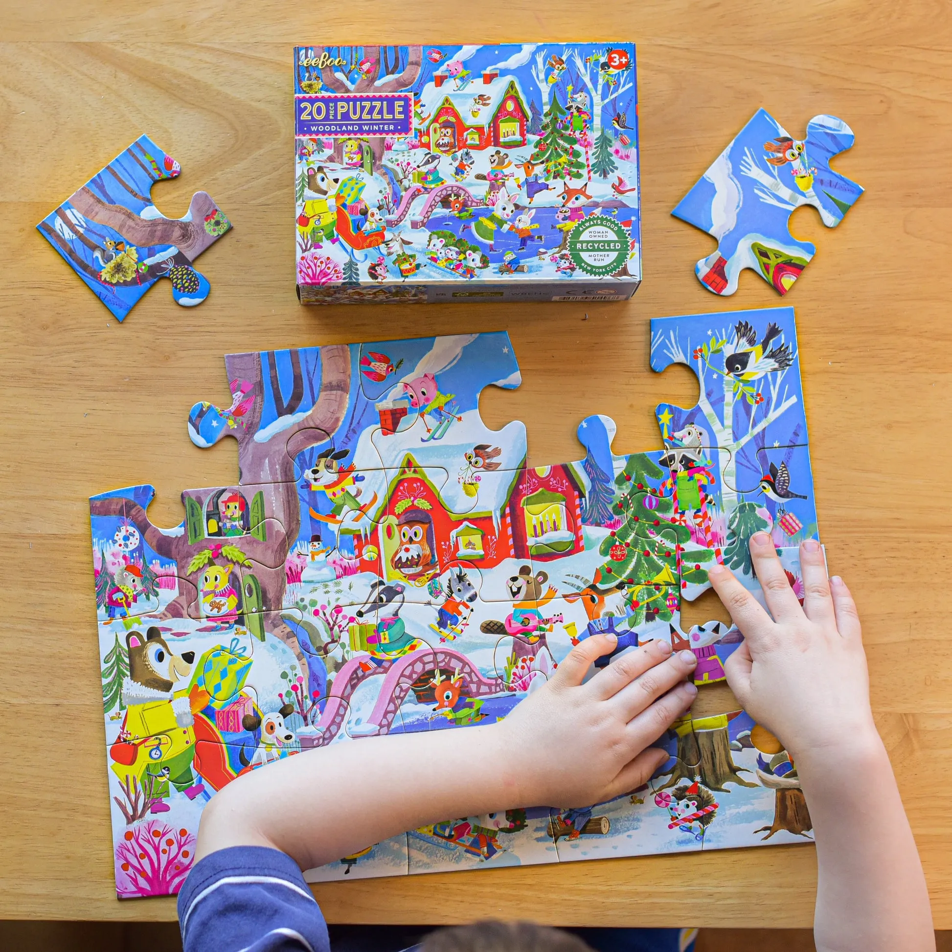 eeBoo Woodland Winter 20pc Puzzle