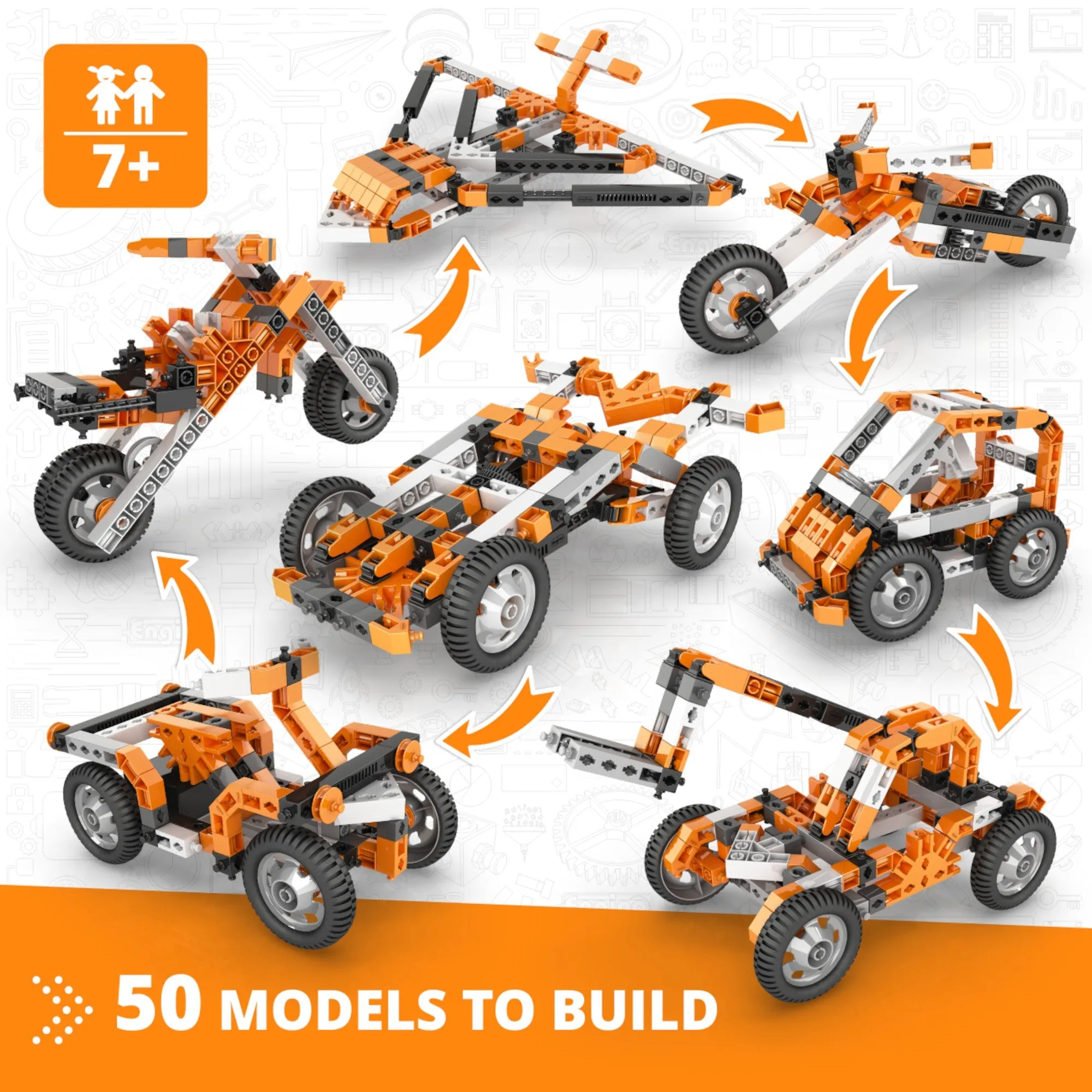Engino Creative Builder 50 Models Motorized Set – Multi Model Set
