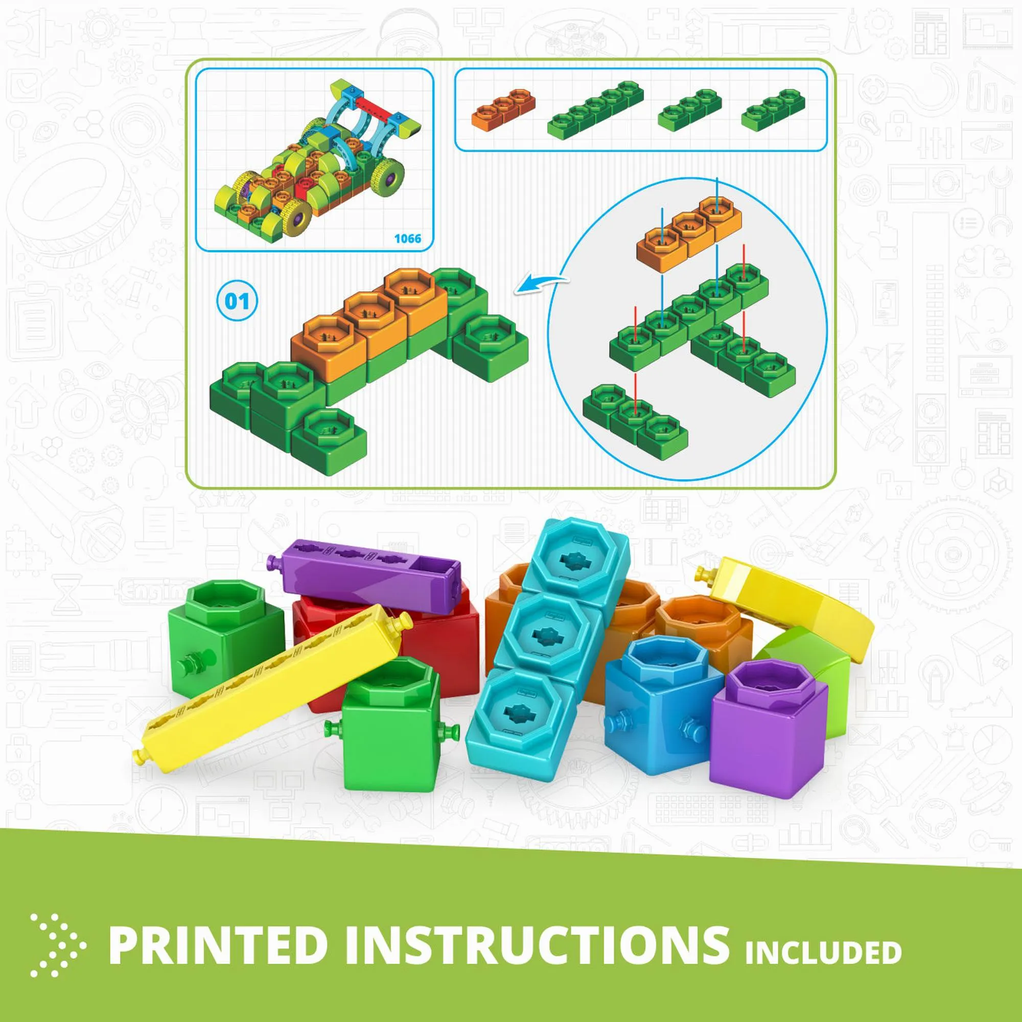 Engino Qboidz “Racing Car” With 10 Bonus Models