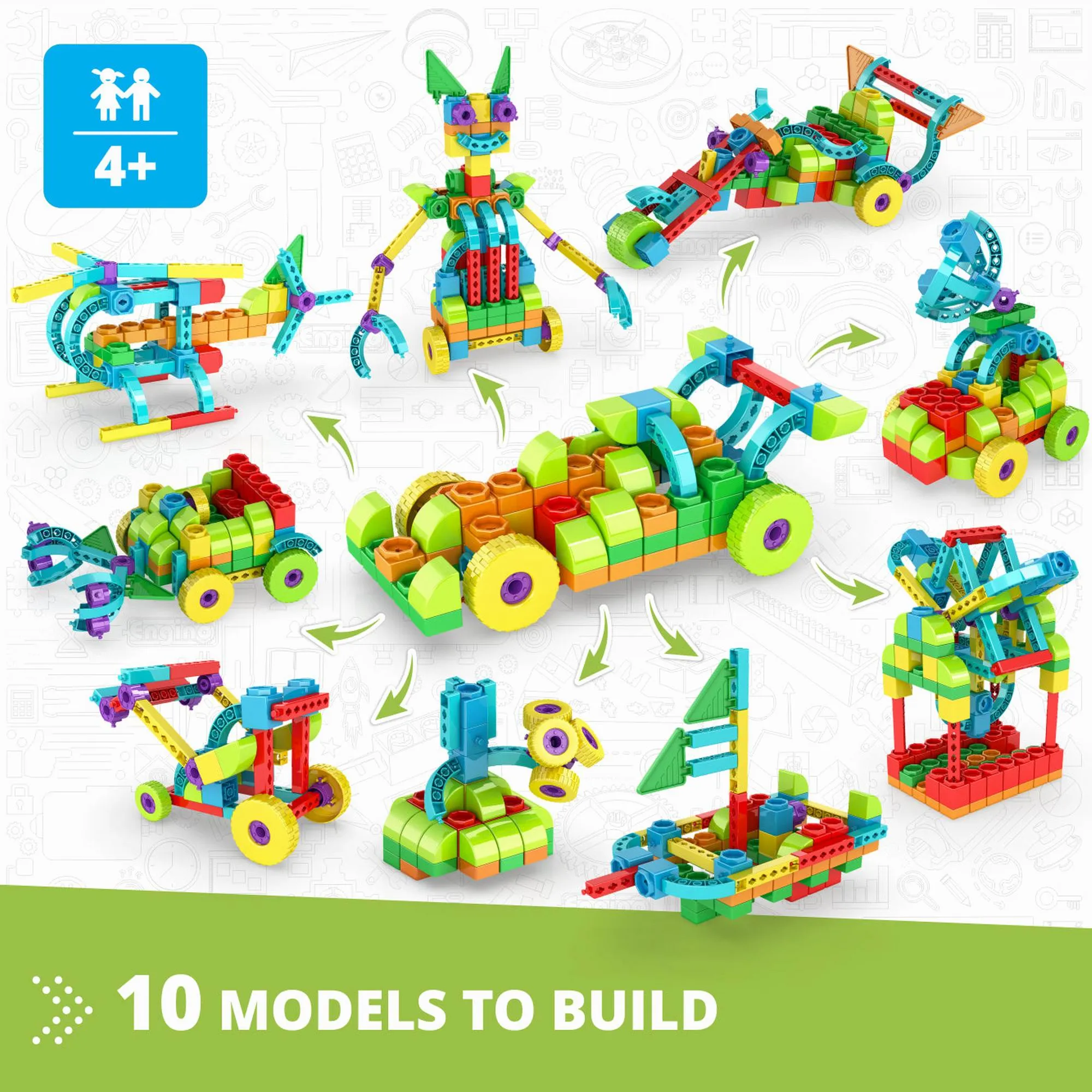 Engino Qboidz “Racing Car” With 10 Bonus Models