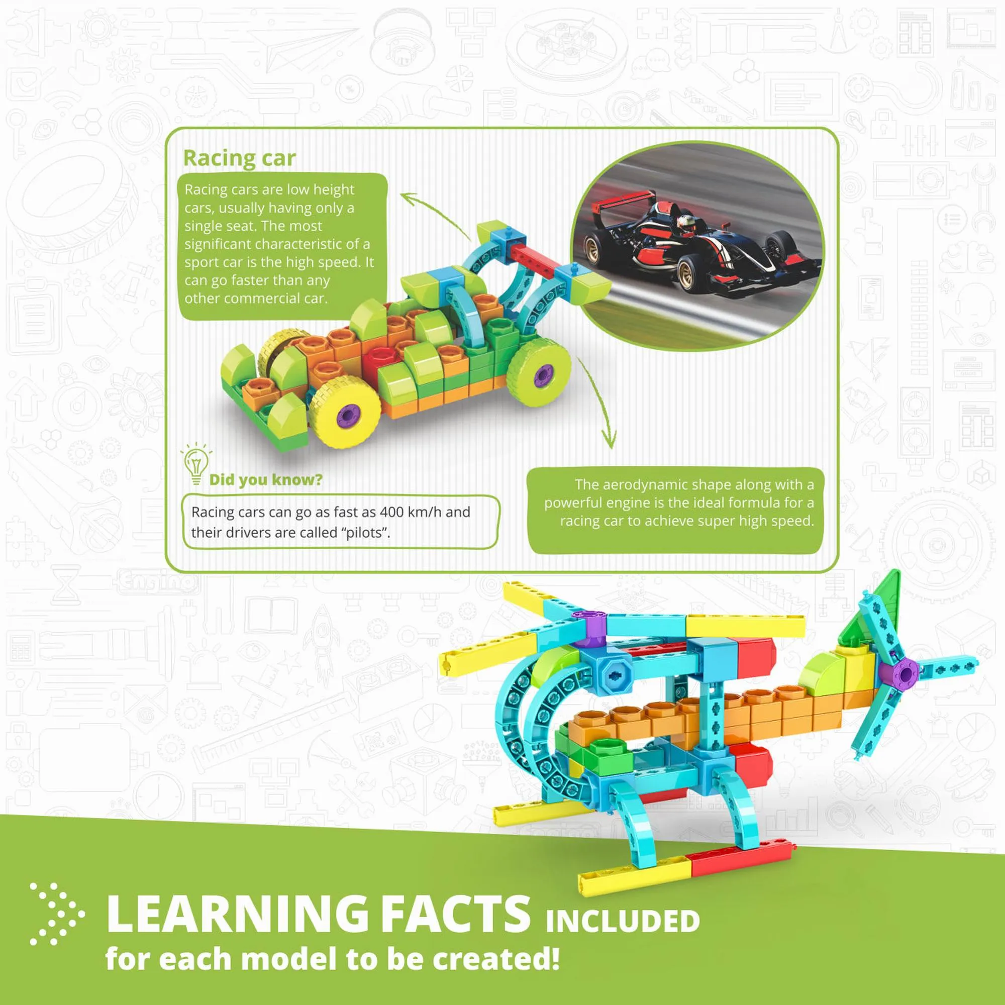Engino Qboidz “Racing Car” With 10 Bonus Models