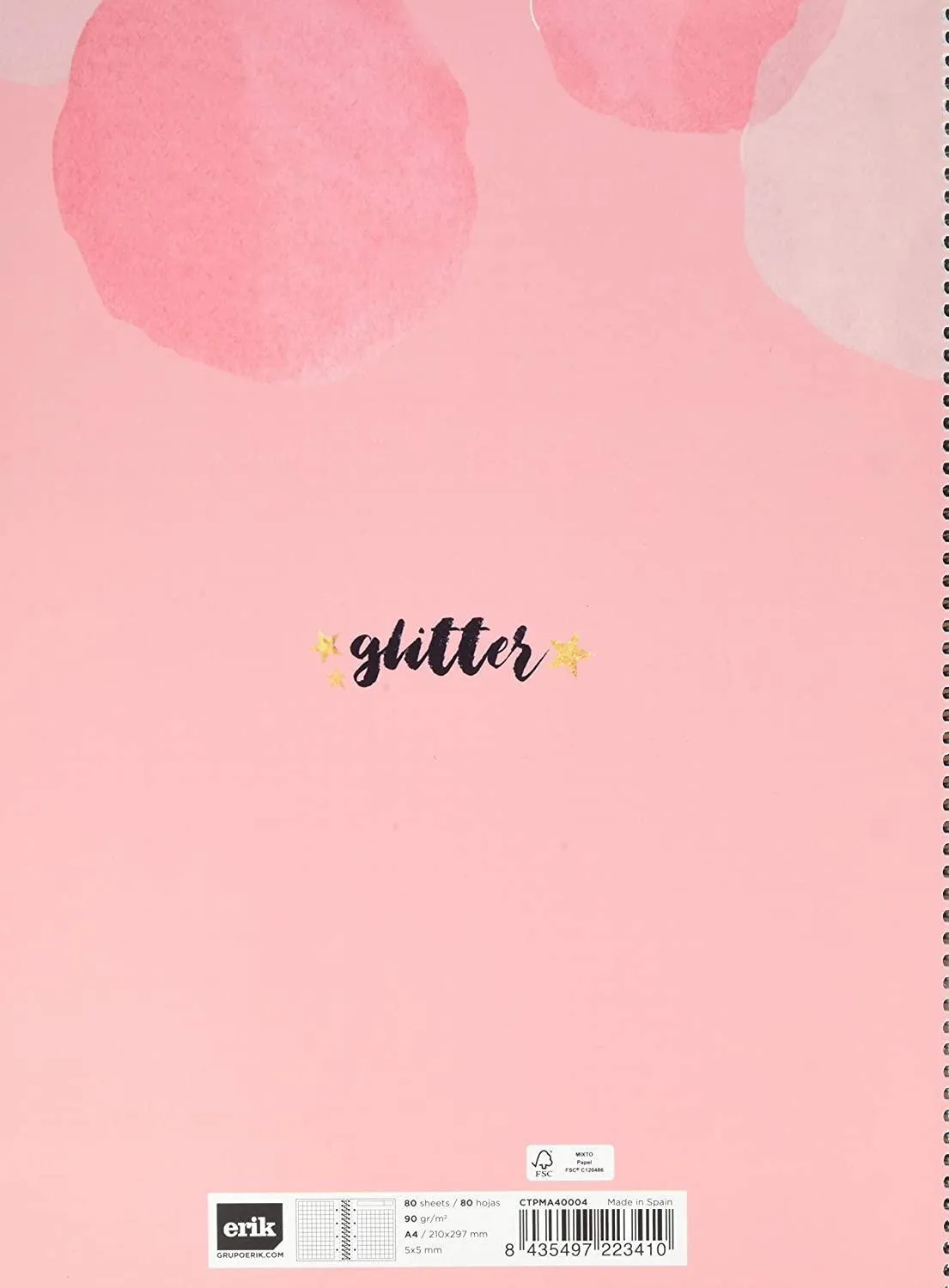 Erik Grupo Notebook A4, Microperforated, Glitter Gold Dreams