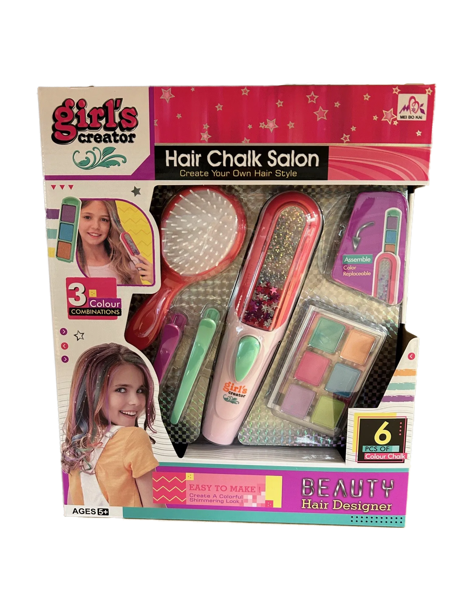 Fashion Girl Hair Chalk And Nail Set Assorted Styles