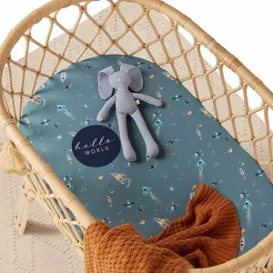 Fitted Bassinet Sheet | Changing Mat Cover | Rocket