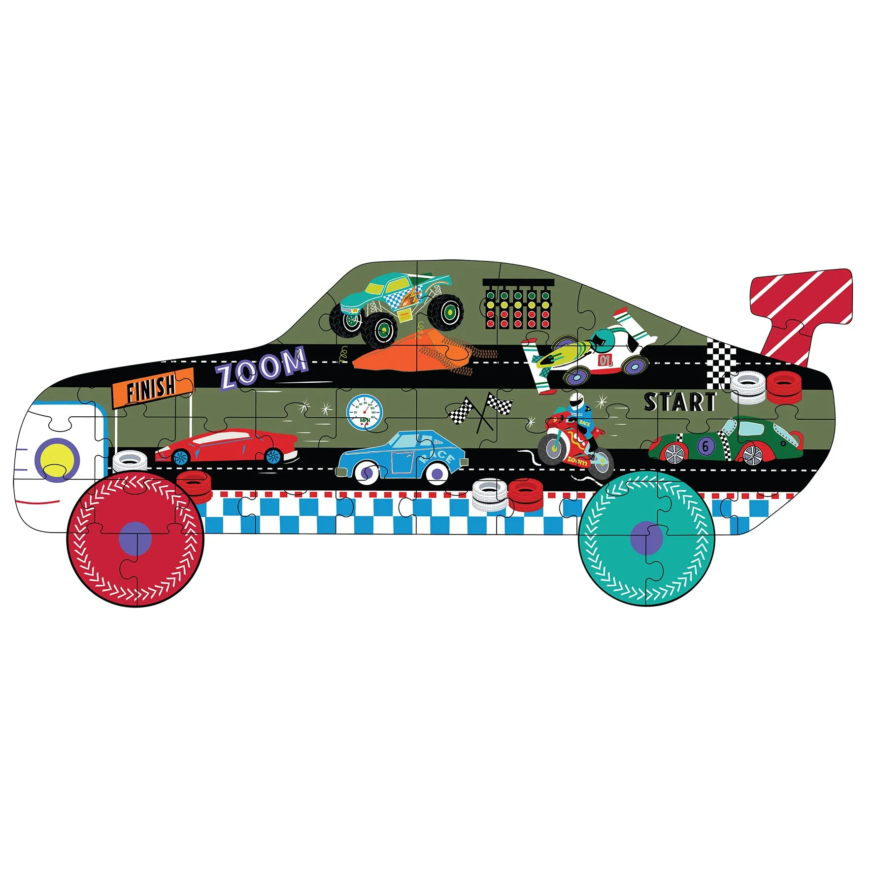 Floss & Rock Jigsaw 40pc Cars