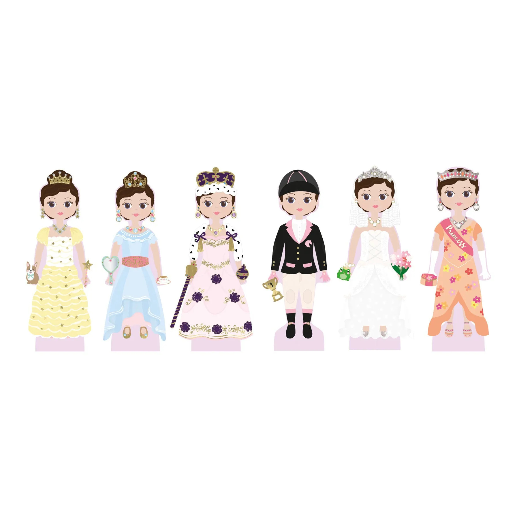 Floss & Rock Wooden Magnetic Dress Up Doll - Charlotte