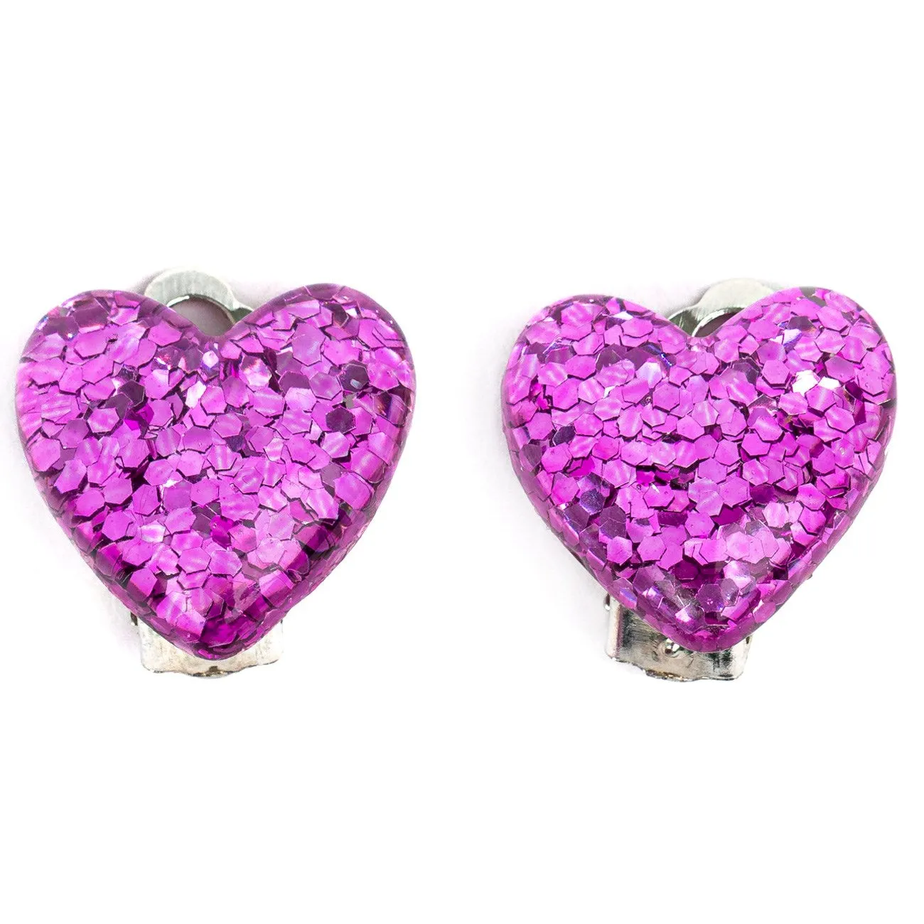 Great Pretenders Boutique Glitter Heart Clip on Earrings