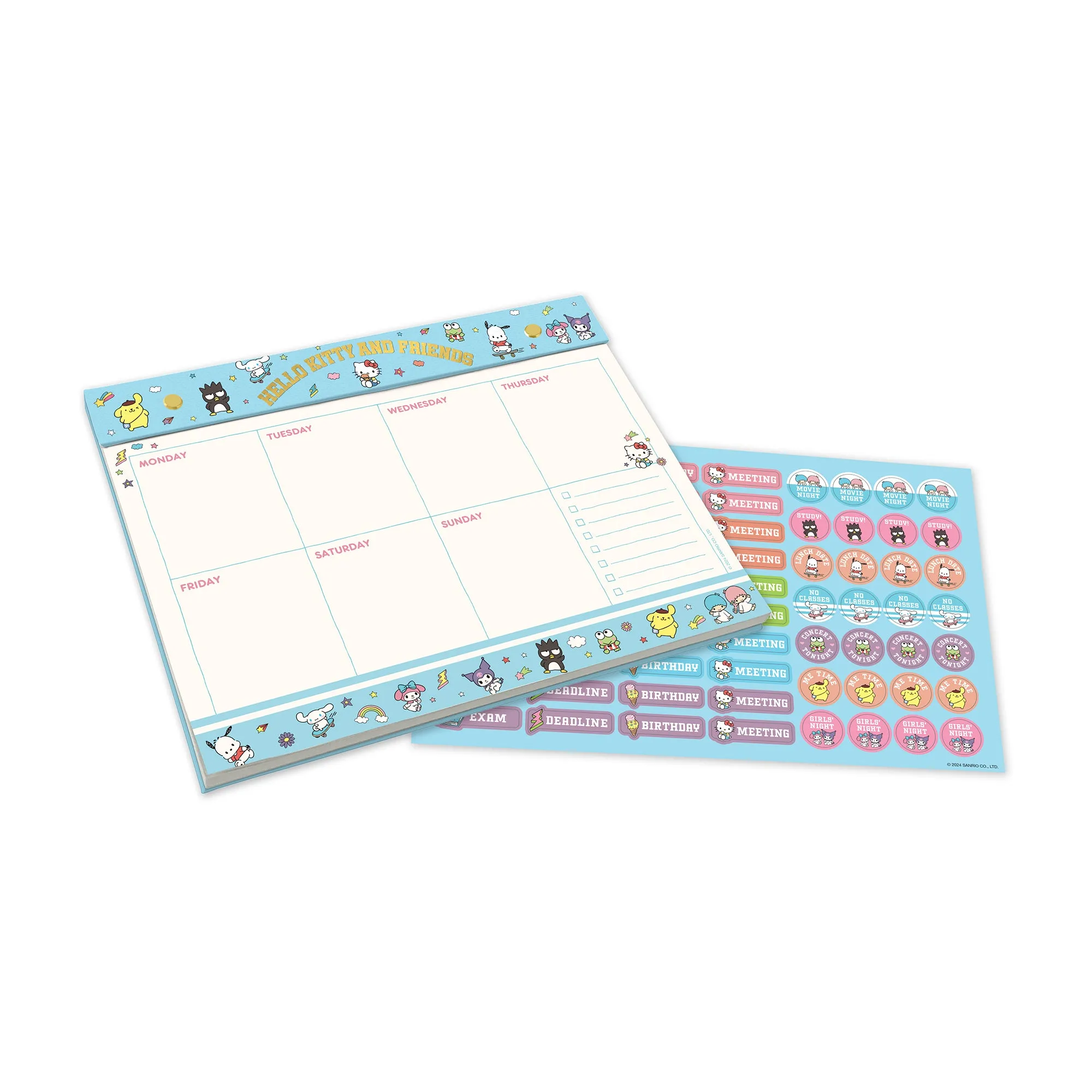 Hello Kitty and Friends x Studio Oh! College Letters Blue Weekly Desk Pad SANRIO
