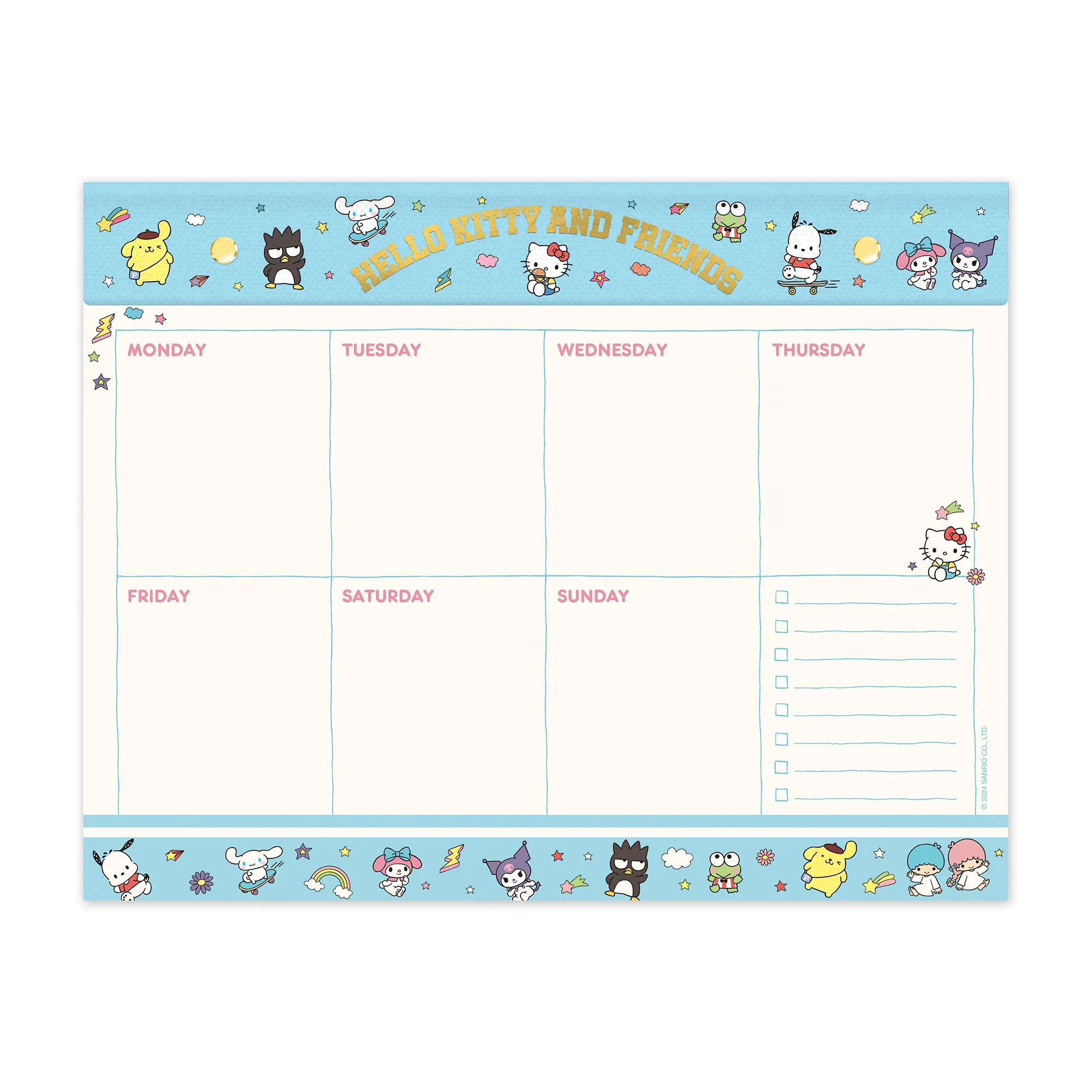 Hello Kitty and Friends x Studio Oh! College Letters Blue Weekly Desk Pad SANRIO
