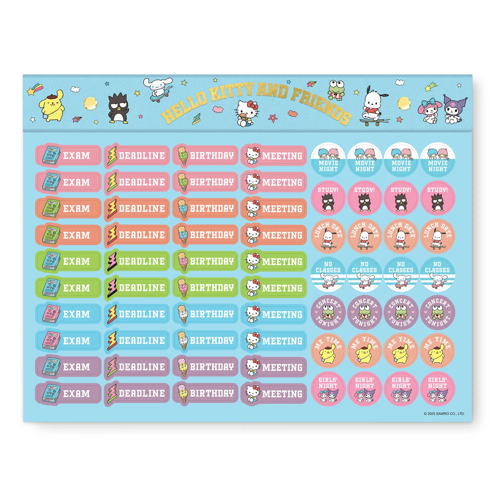 Hello Kitty and Friends x Studio Oh! College Letters Blue Weekly Desk Pad SANRIO