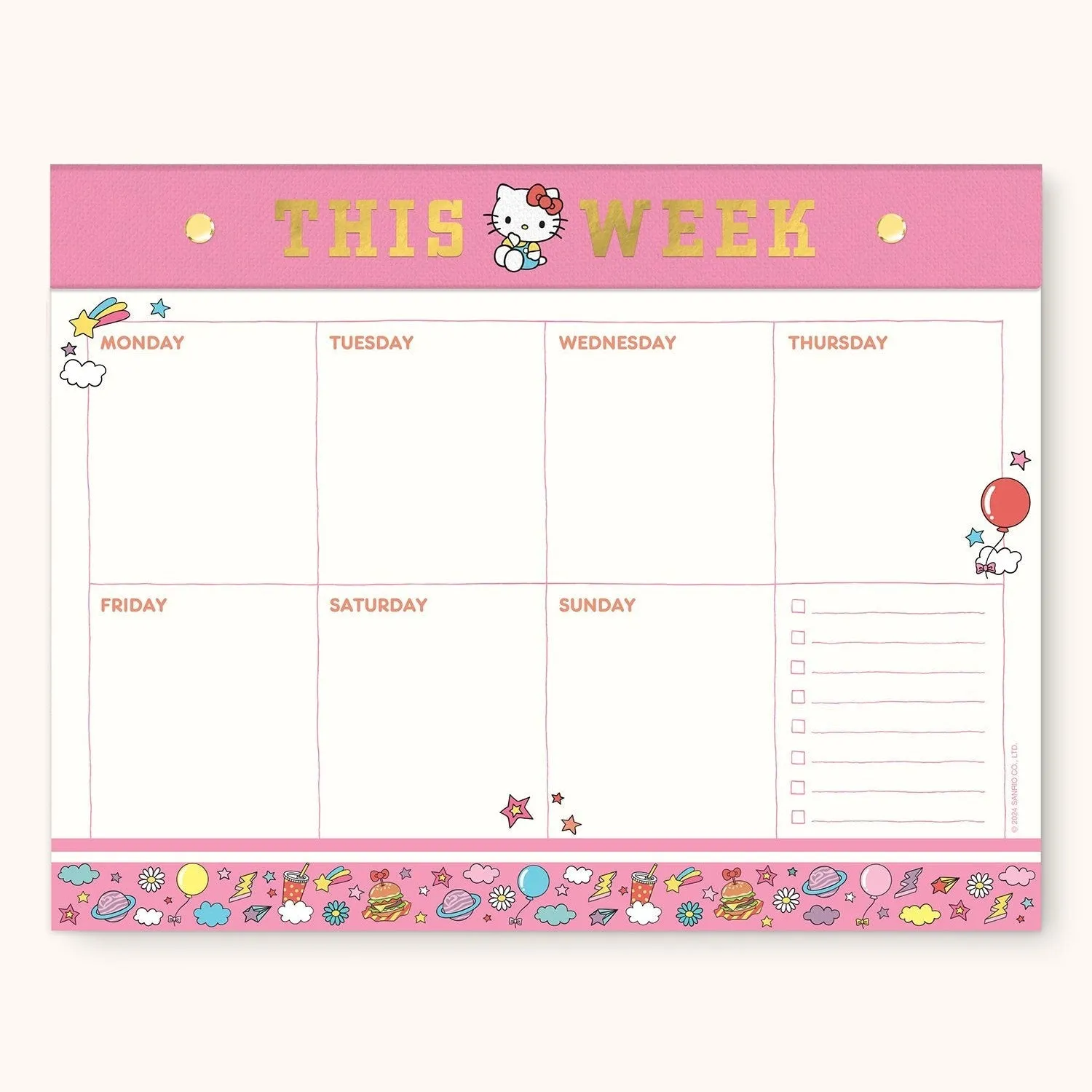Hello Kitty x Studio Oh! College Letters Weekly Desk Pad SANRIO