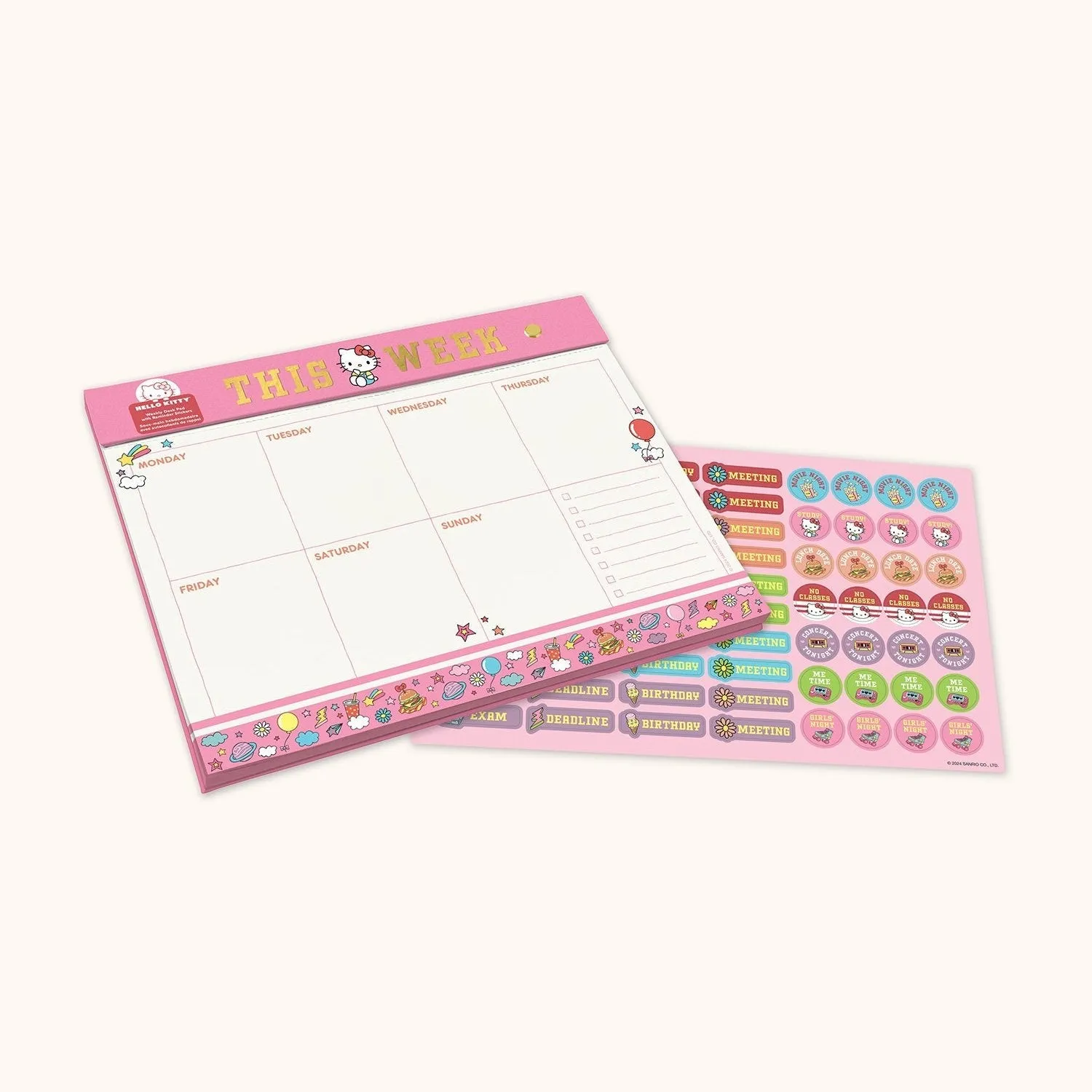 Hello Kitty x Studio Oh! College Letters Weekly Desk Pad SANRIO