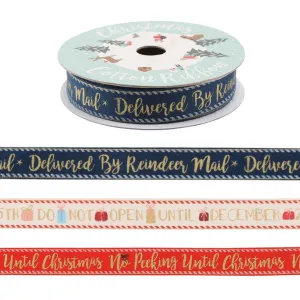Holiday Themed Cotton Ribbon