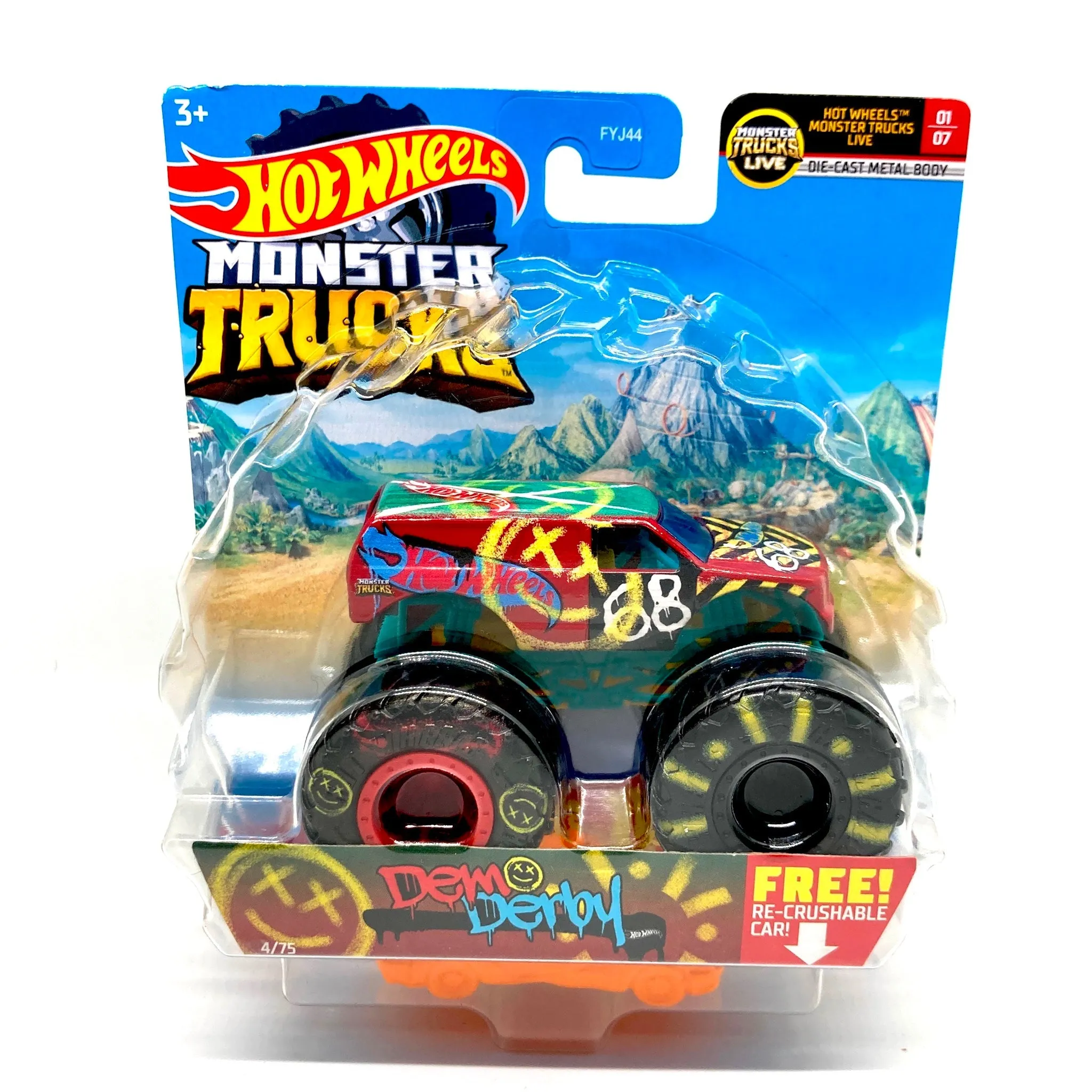 Hot Wheels 1:64 Monster Trucks Live 1/7 Demo Derby