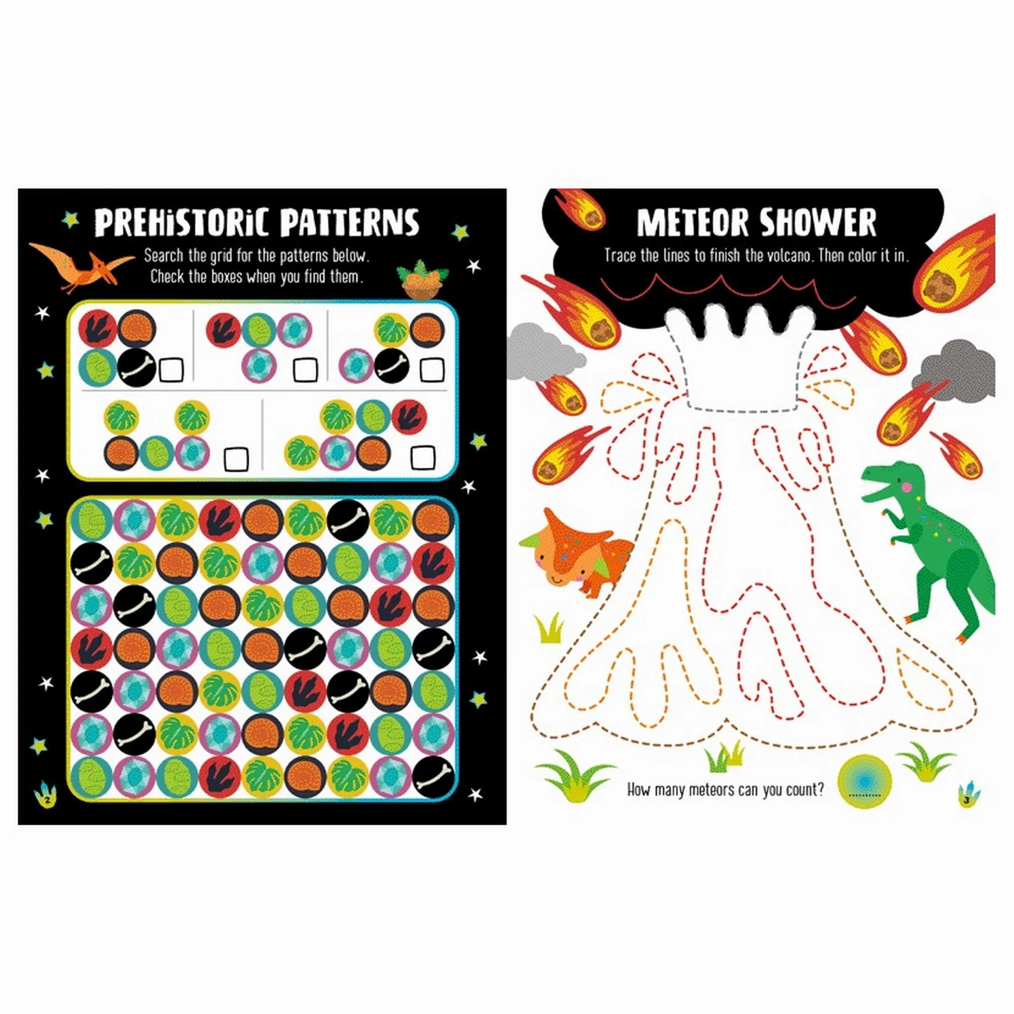 House of Marbles Glow in the Dark Dino Land Stickers Activity Book