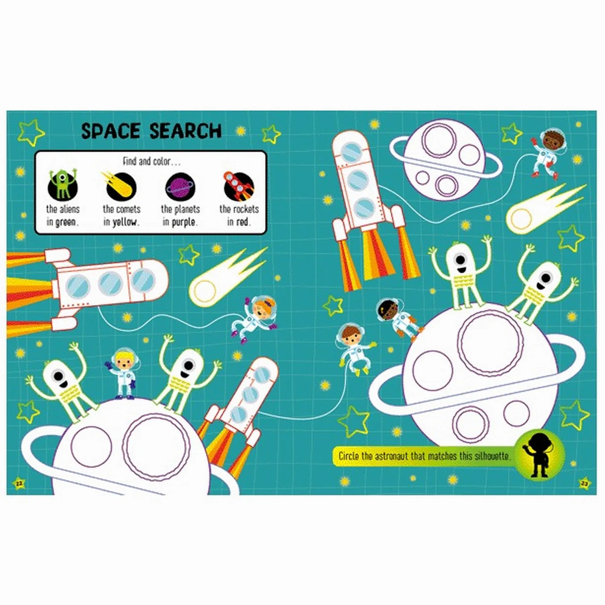 House of Marbles Glow in the Dark Space Sticker Activity Book