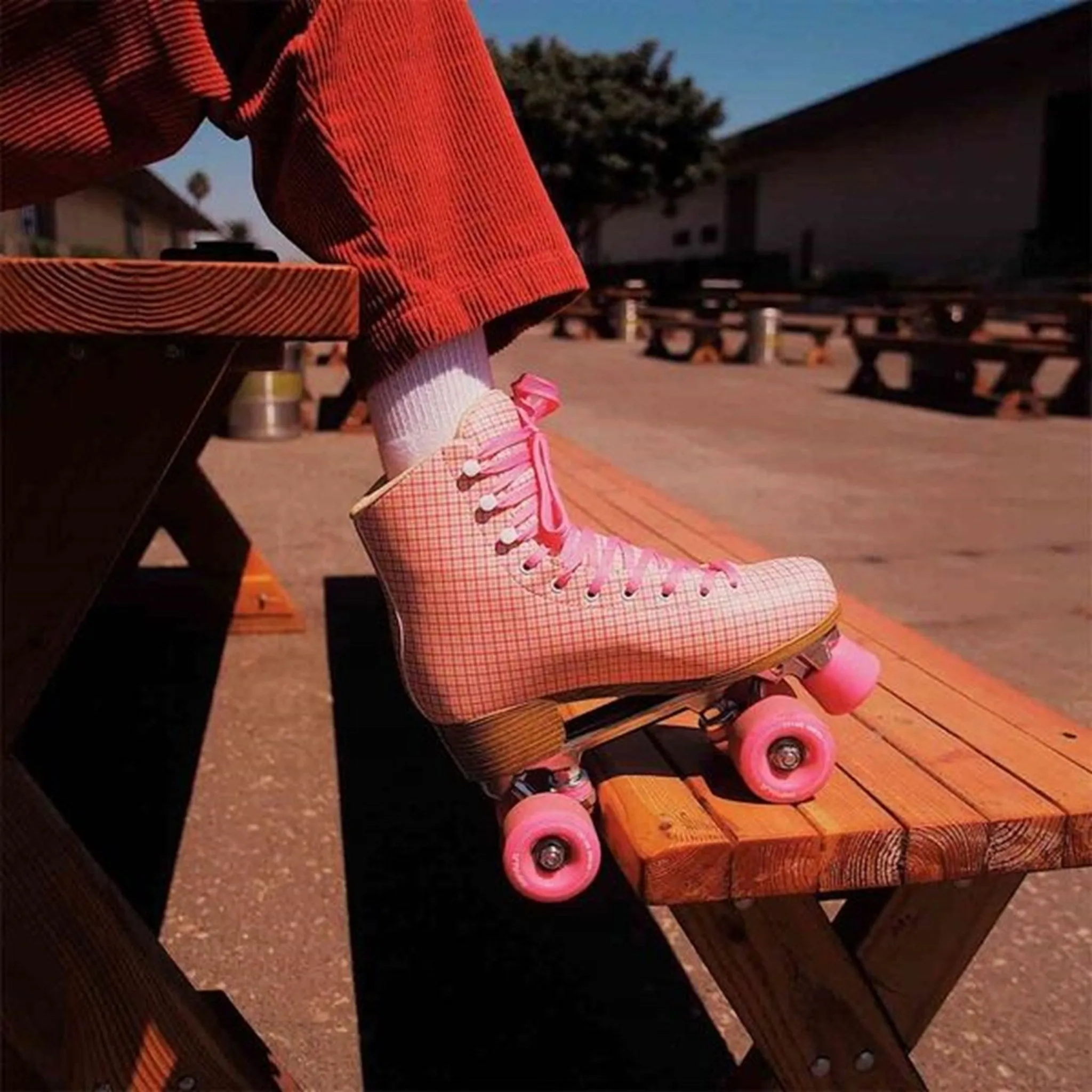 Impala Rollerskaters Pink Tartan