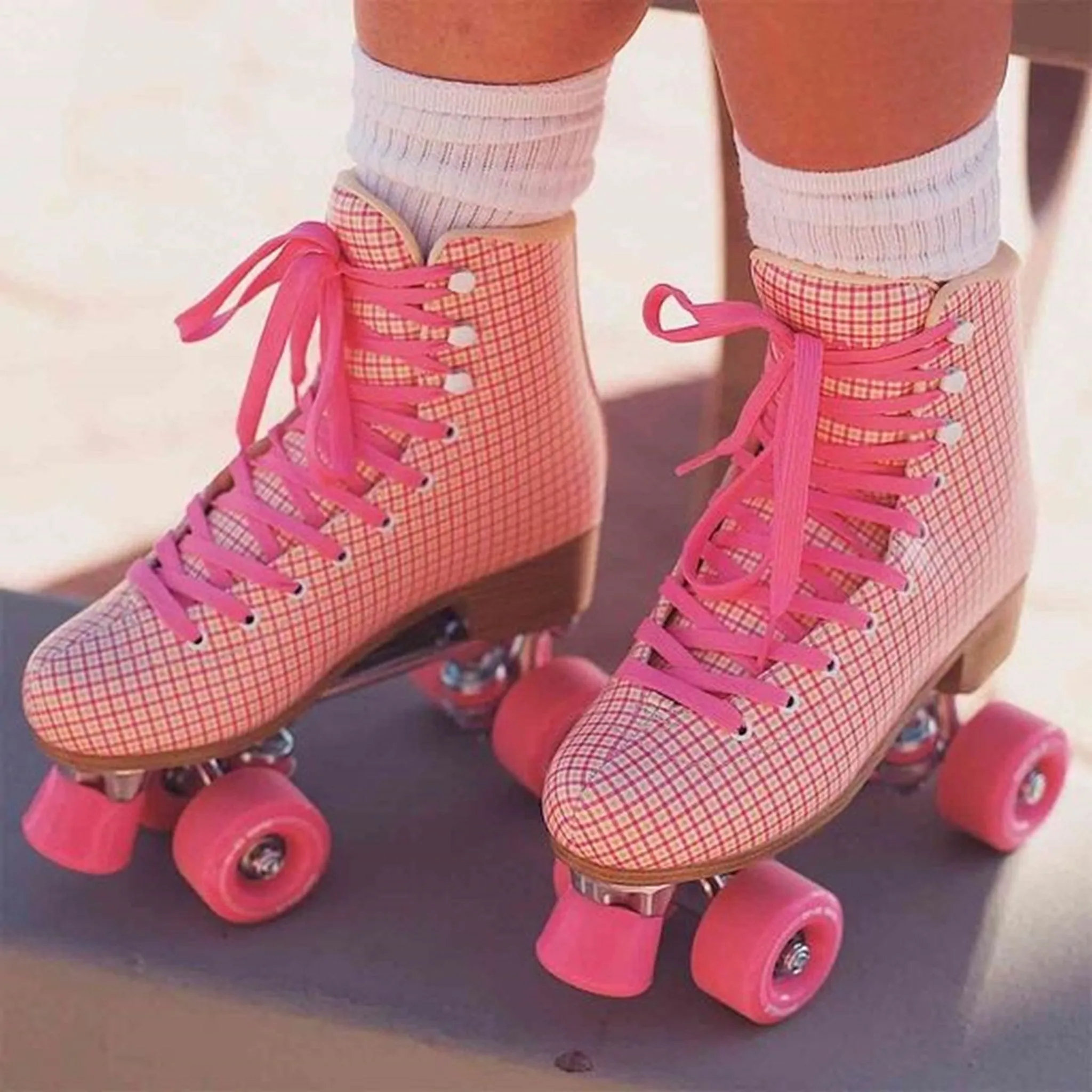 Impala Rollerskaters Pink Tartan