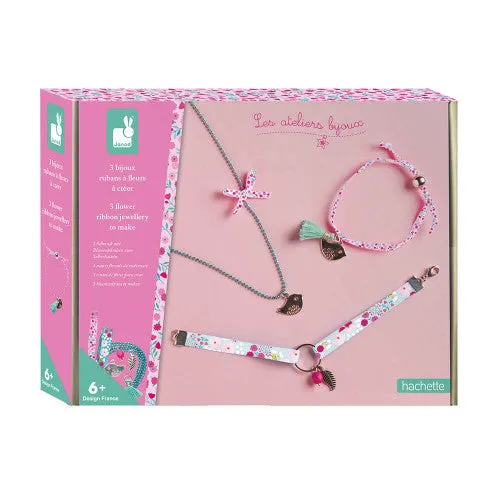 Janod 3 Flower Themed Jewellery Ribbons To Create