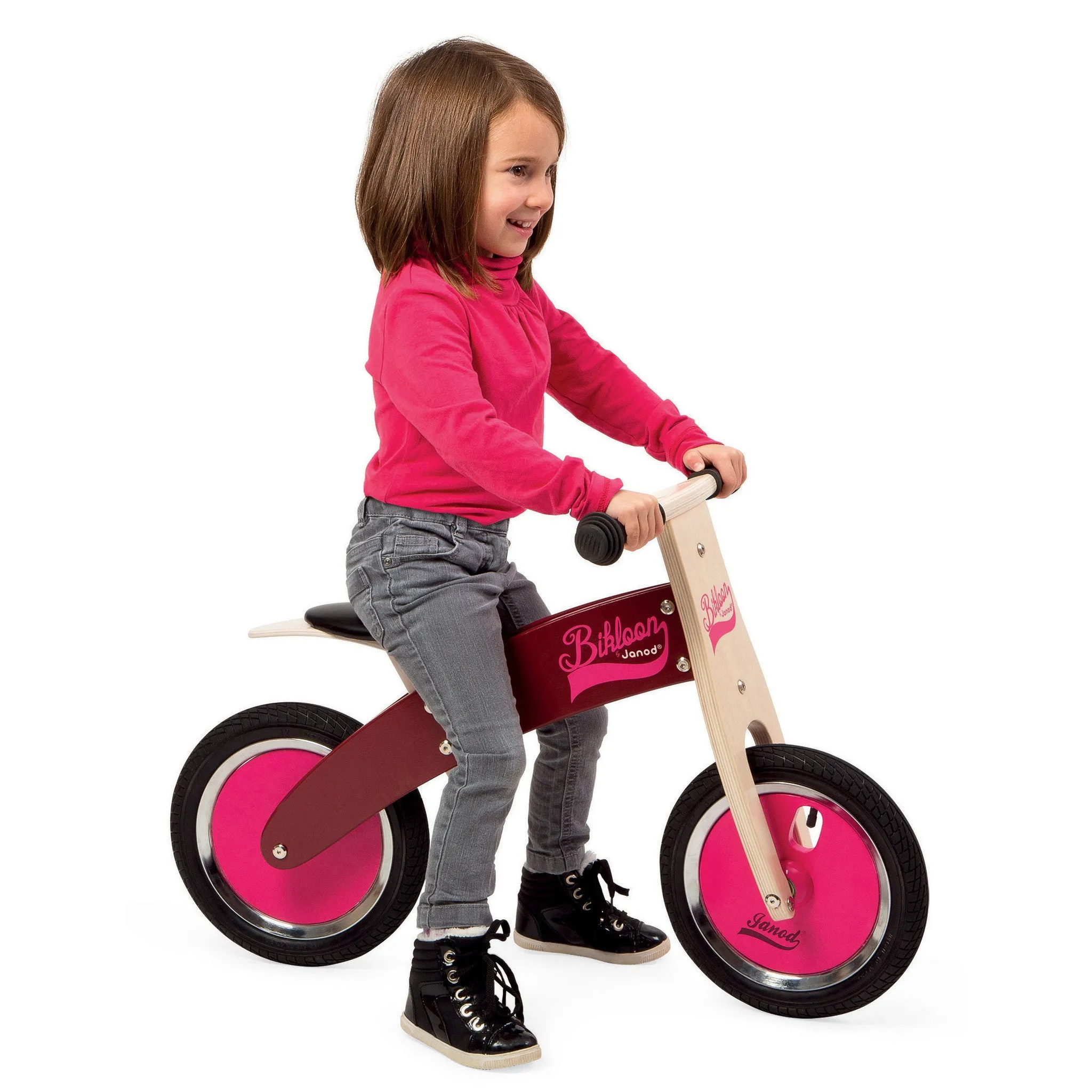 Janod Bikloon Balance Bike Pink Burgundy