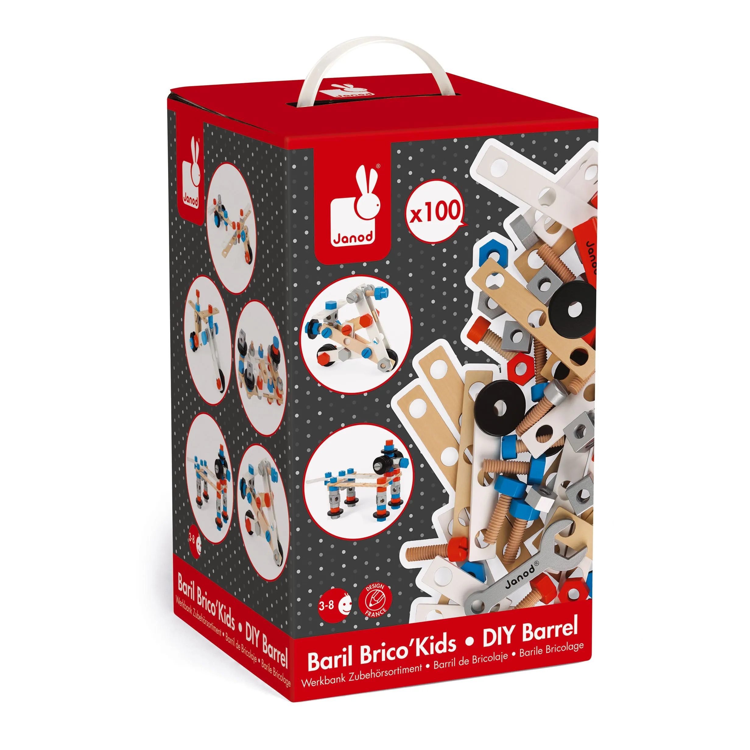 Janod Bricokids DIY Barrel - 100pcs