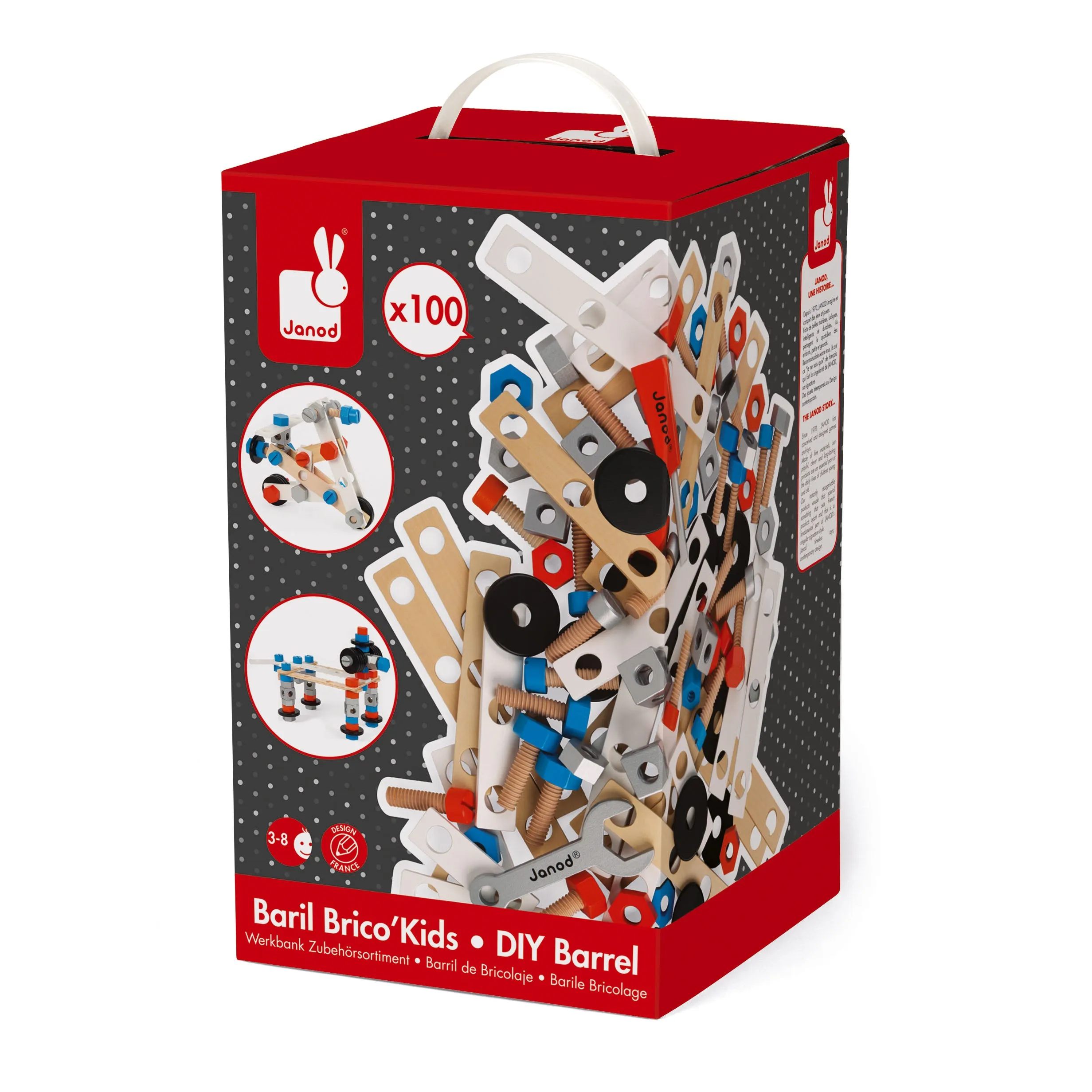Janod Bricokids DIY Barrel - 100pcs