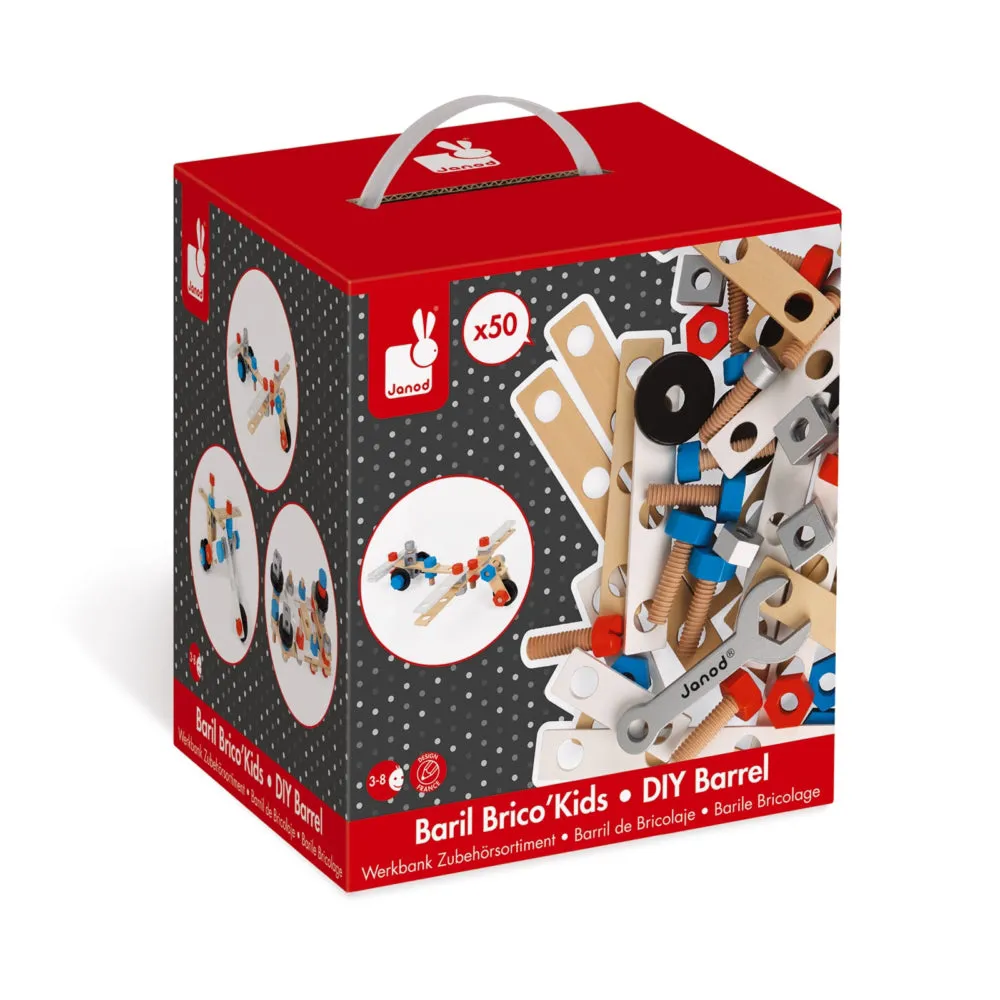 Janod Bricokids DIY Barrel - 50pcs