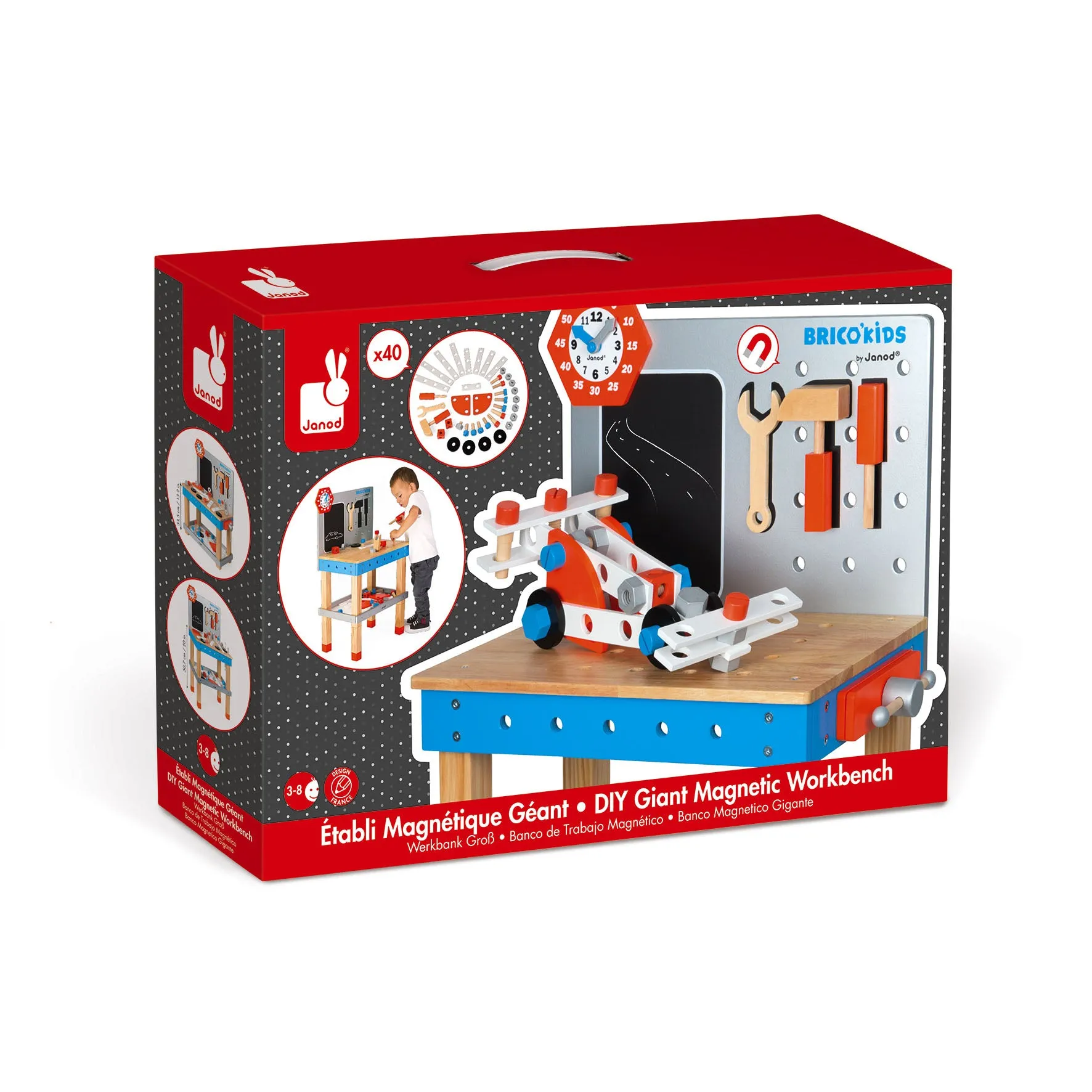 Janod Bricokids DIY Giant Magnetic Workbench