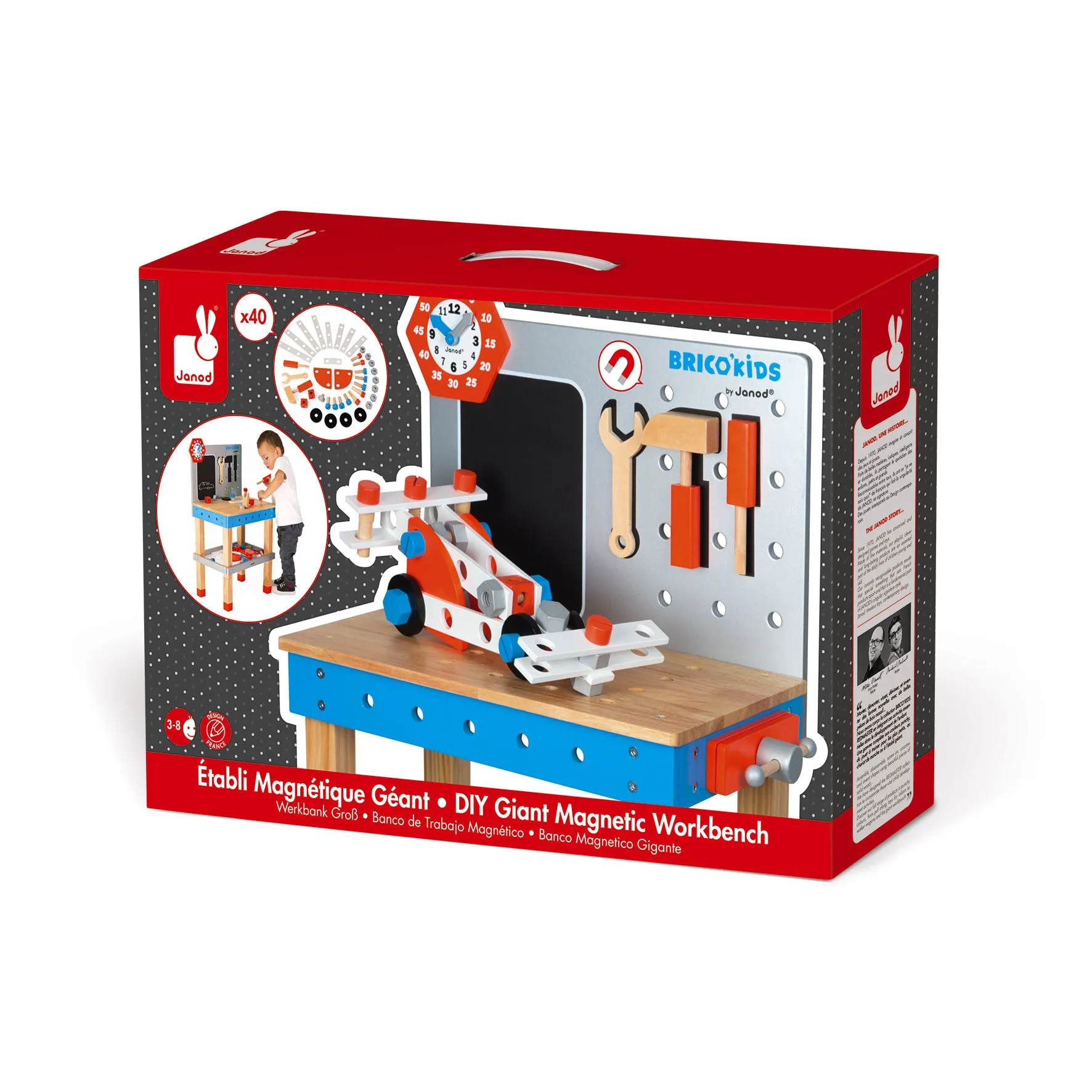 Janod Bricokids DIY Giant Magnetic Workbench