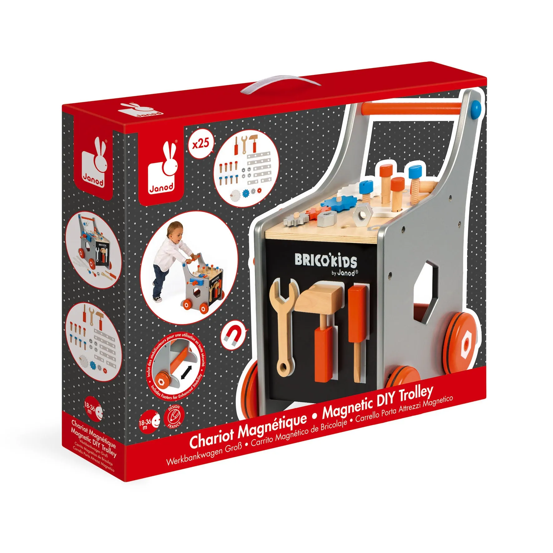 Janod Bricokids Magnetic DIY Trolley