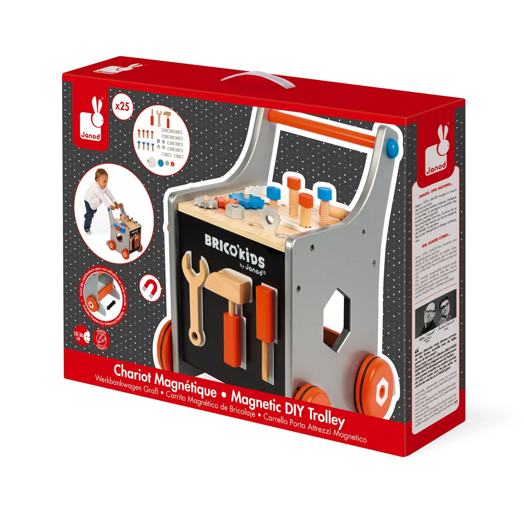 Janod Bricokids Magnetic DIY Trolley