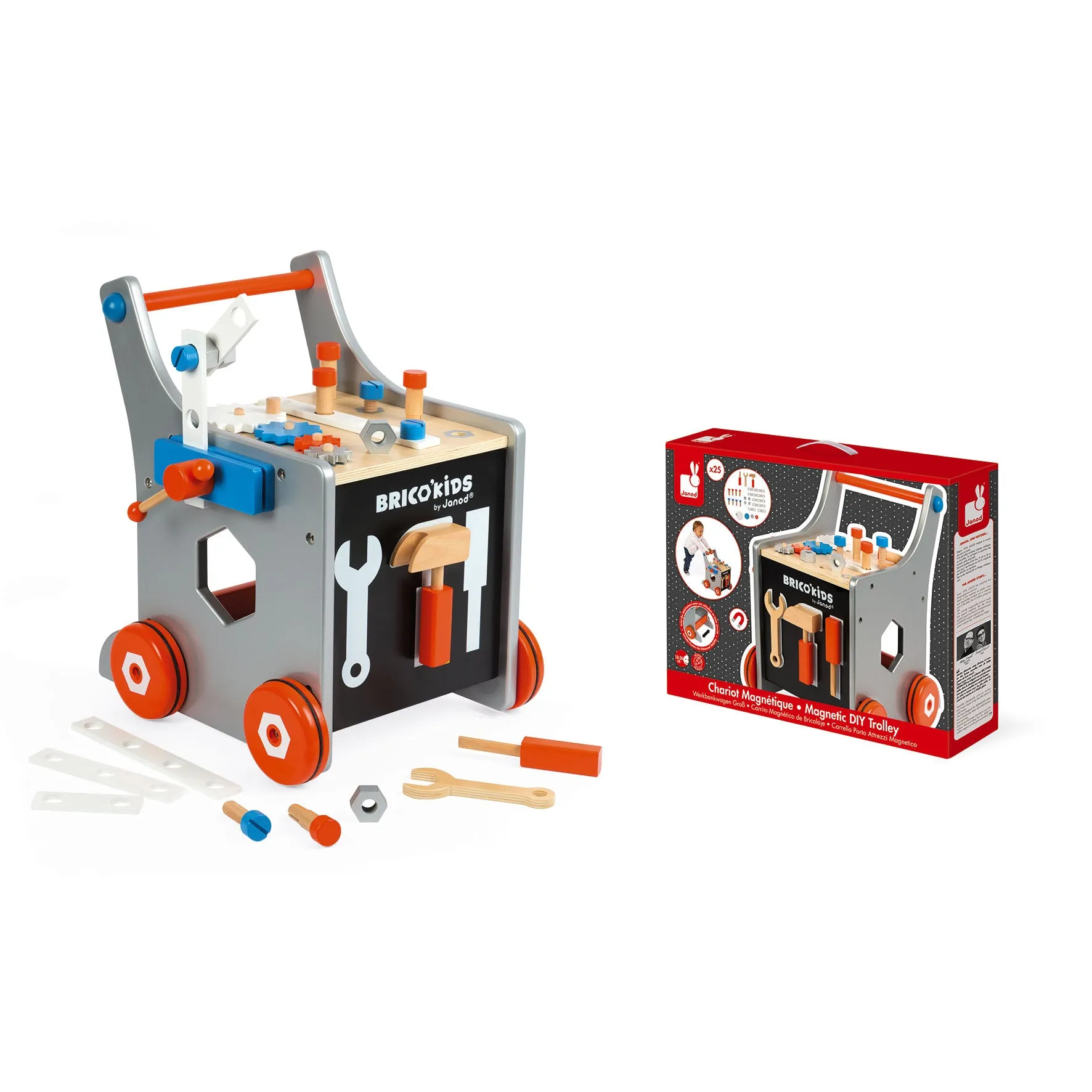 Janod Bricokids Magnetic DIY Trolley