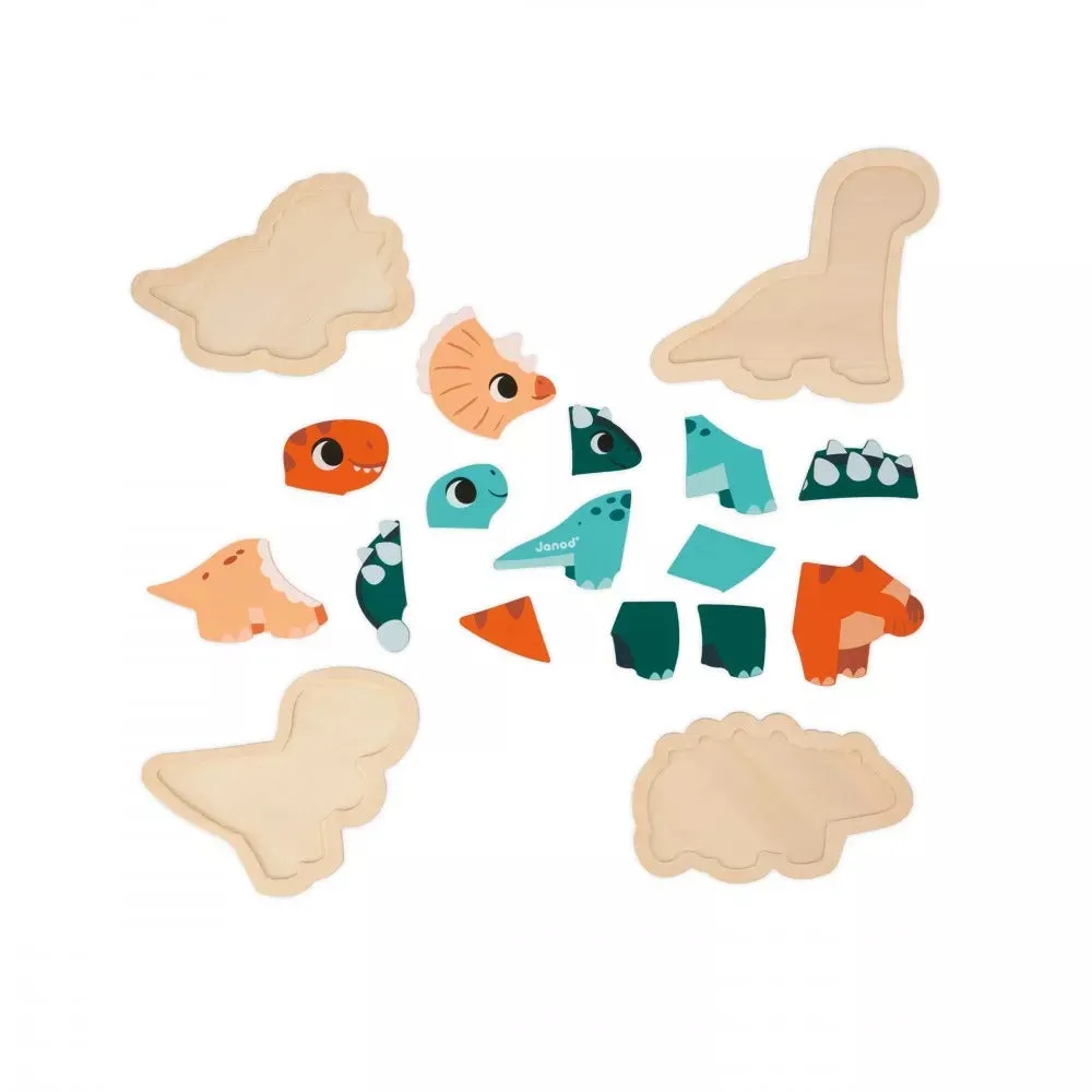 Janod Dino 4 Progressive Puzzles Dino