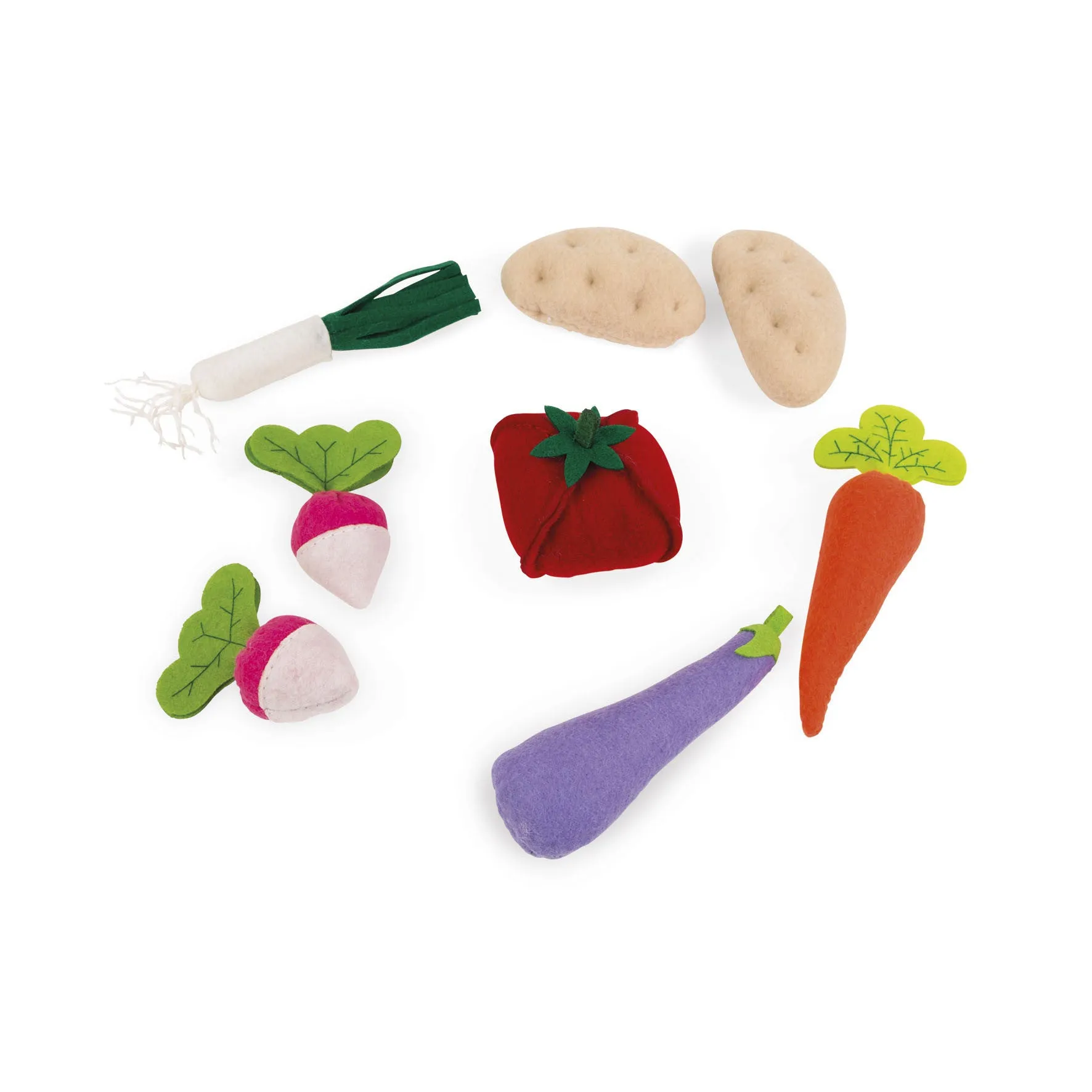 Janod Fabric Basket with 8 Vegetables