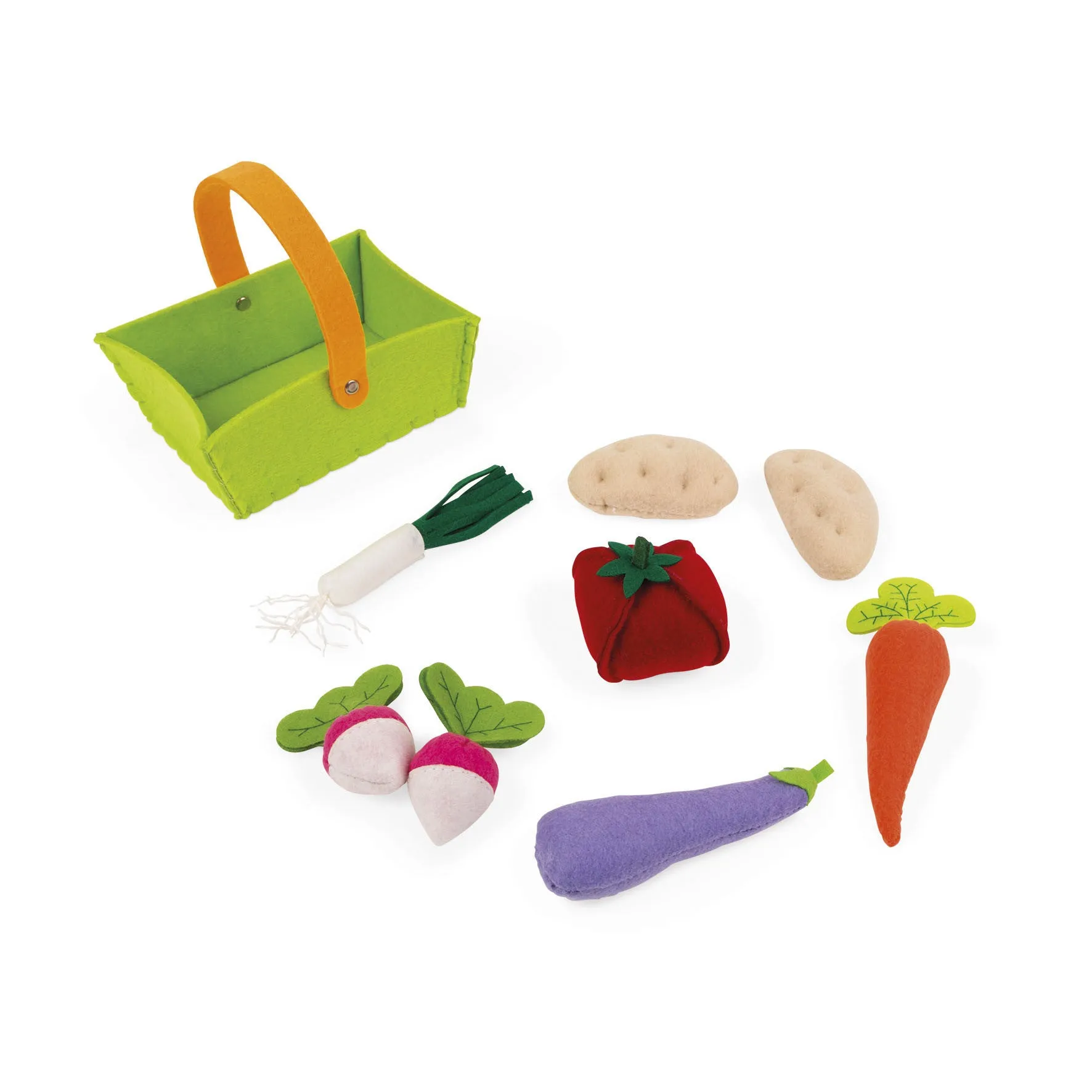 Janod Fabric Basket with 8 Vegetables