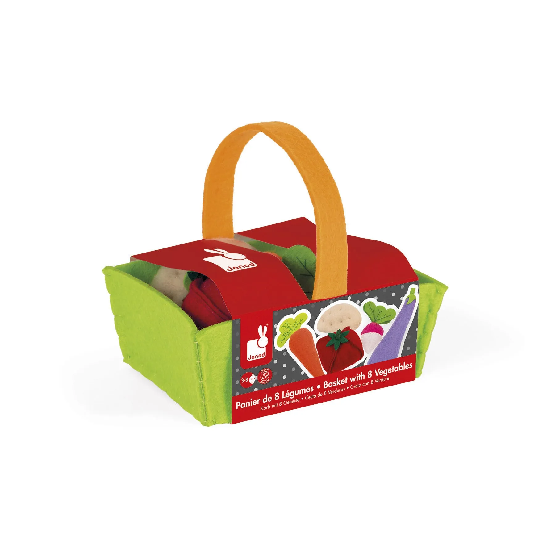 Janod Fabric Basket with 8 Vegetables