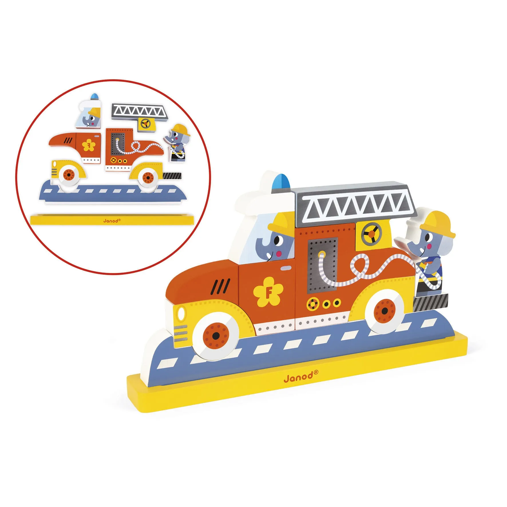 Janod Firemen Magnetic Vertical Puzzle