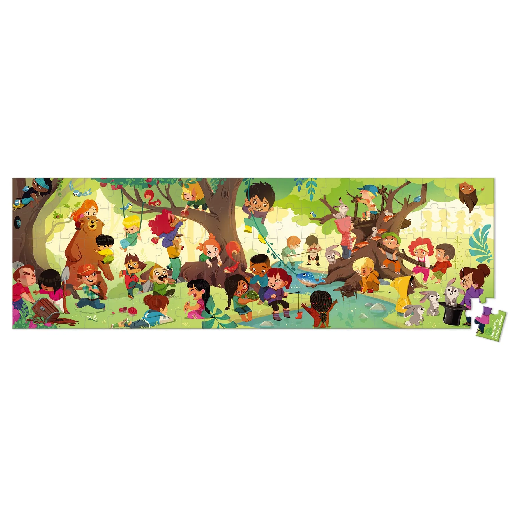 Janod Hat Boxed 36 pcs Panoramic Puzzle a Day in the Forest