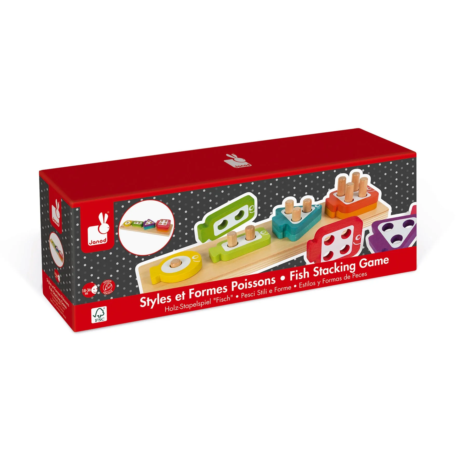 Janod I Wood Fish Stacking Game