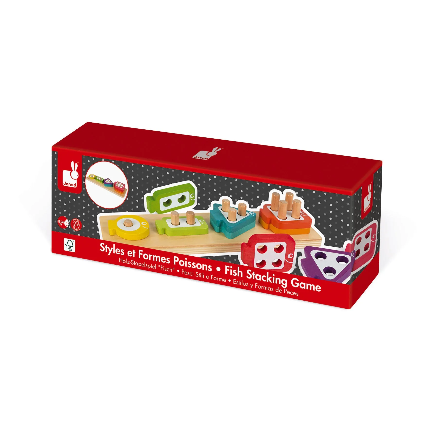 Janod I Wood Fish Stacking Game