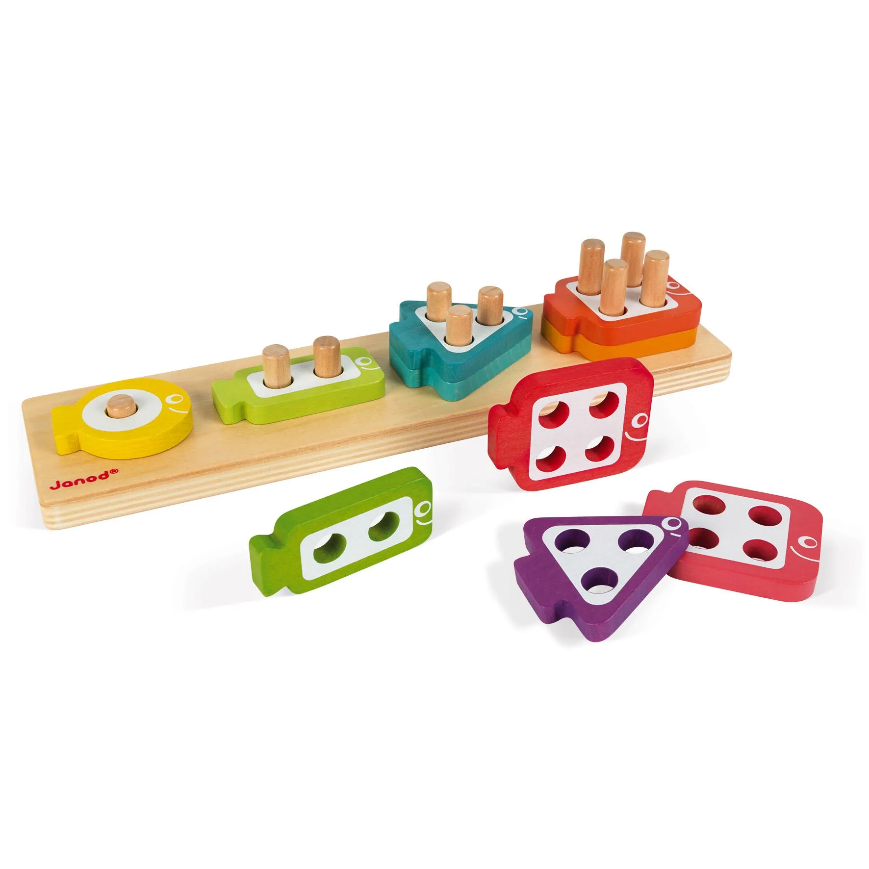 Janod I Wood Fish Stacking Game