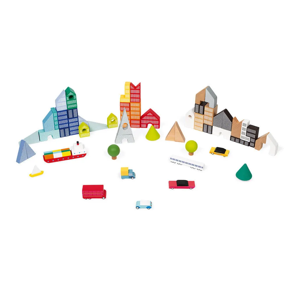 Janod Kubix 60 - Block Set   City Puzzle