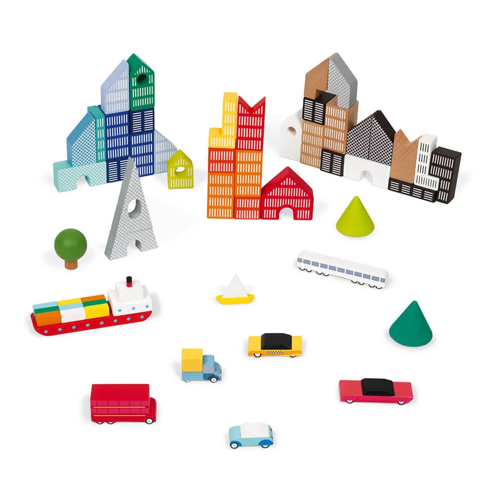 Janod Kubix 60 - Block Set   City Puzzle