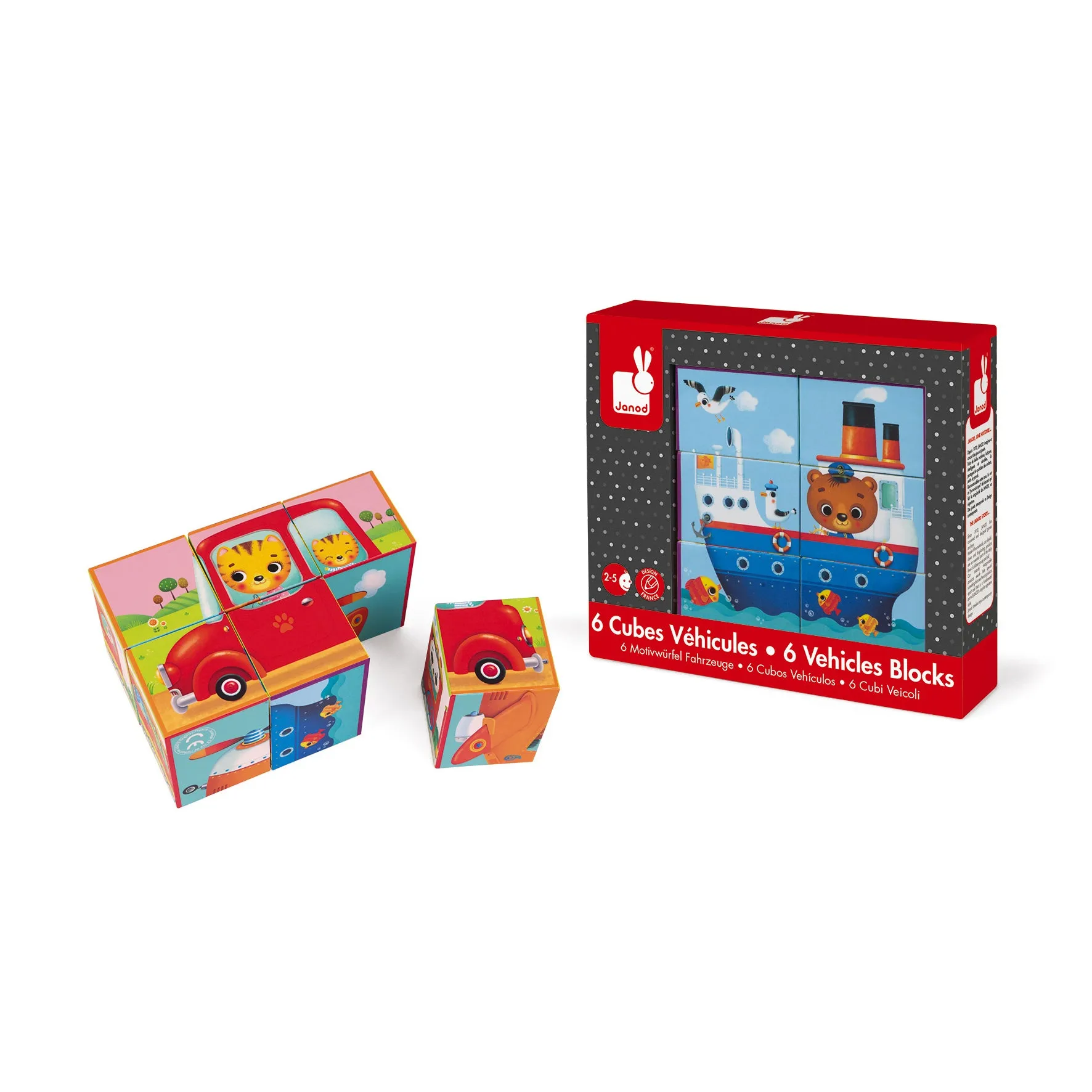 Janod Kubkid 6 Blocks Vehicles