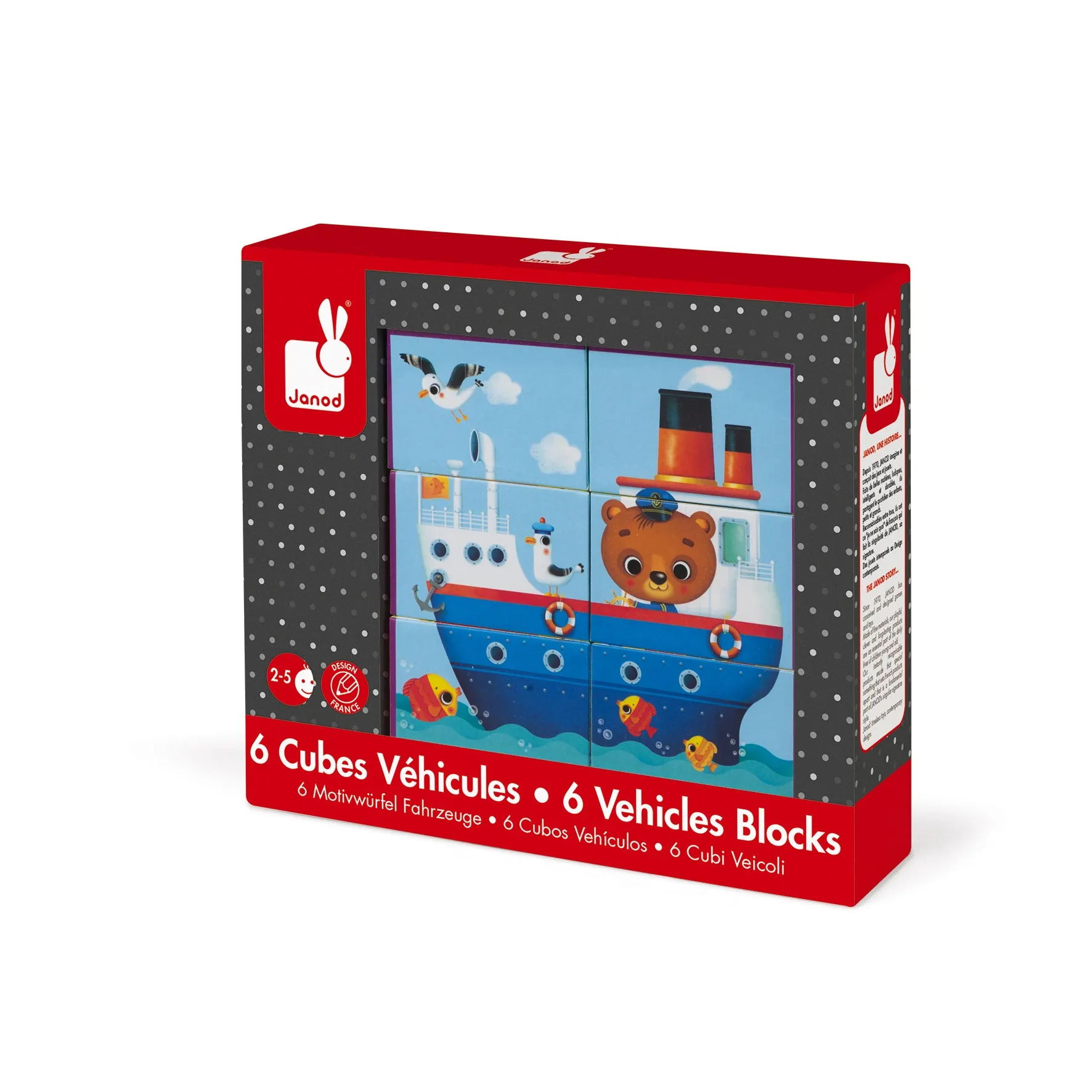 Janod Kubkid 6 Blocks Vehicles