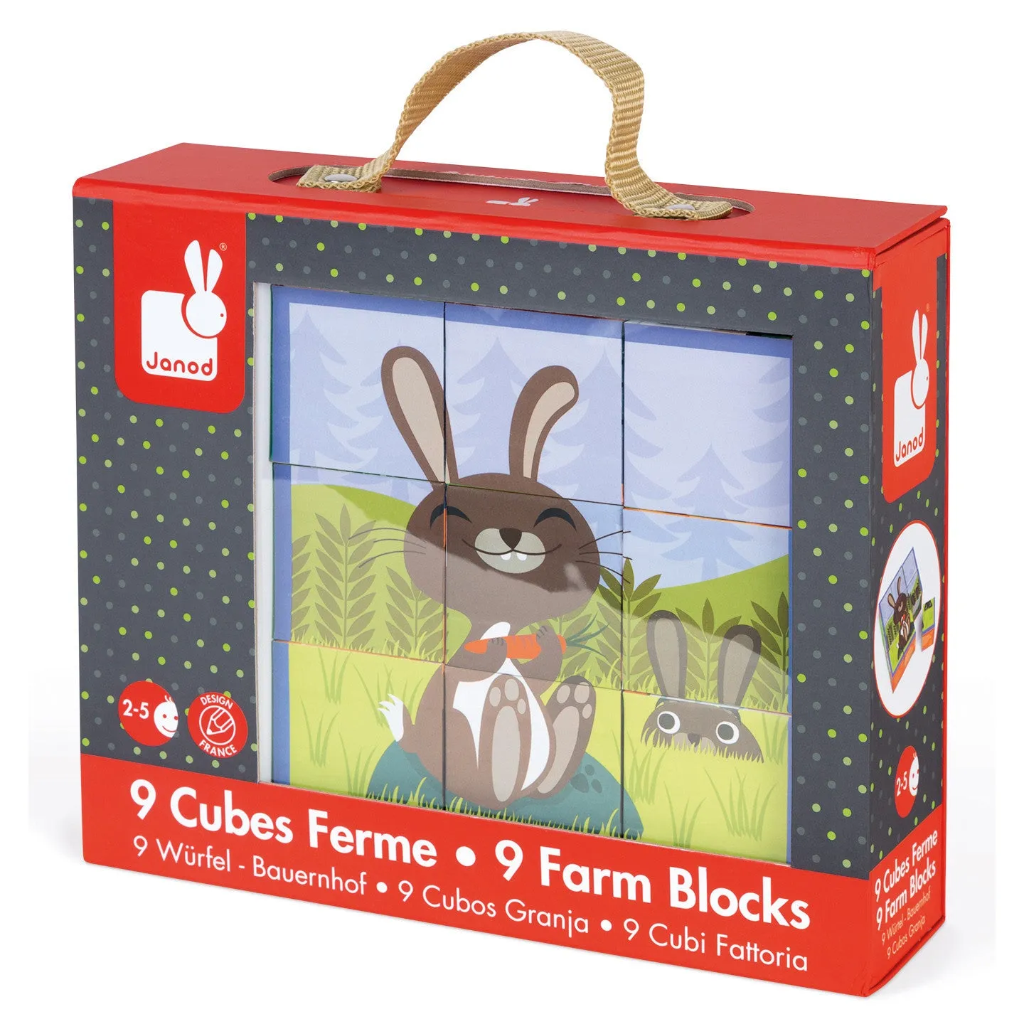 Janod Kubkid Farm Animals Blocks