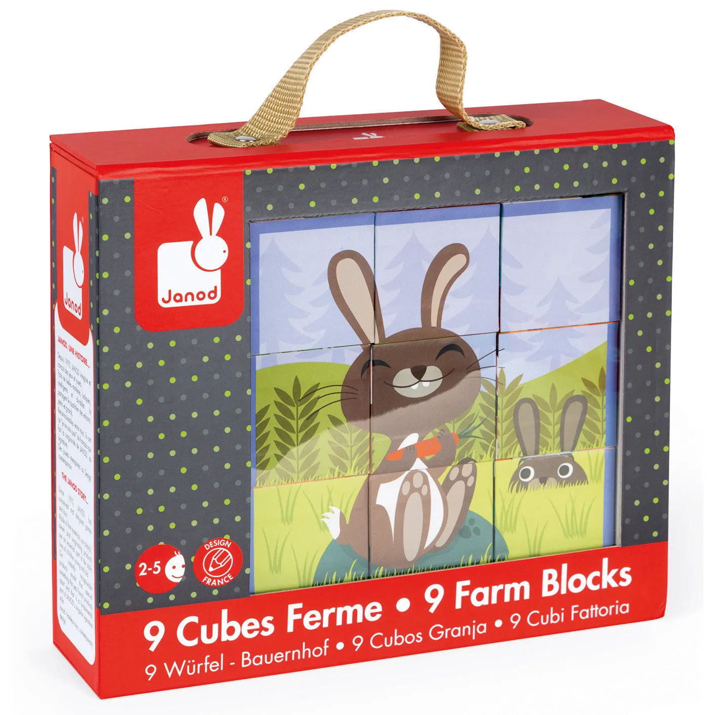 Janod Kubkid Farm Animals Blocks