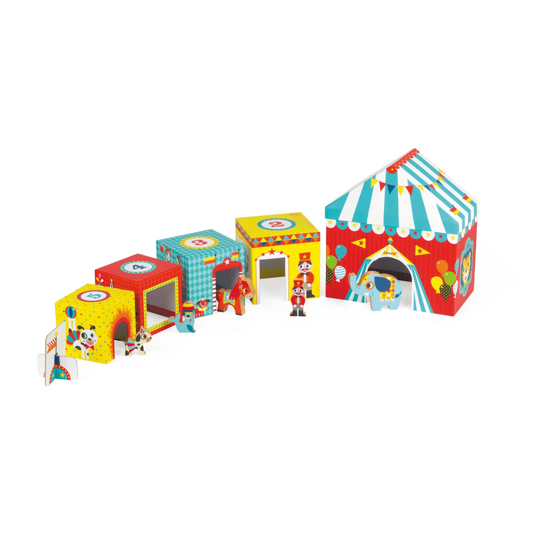 Janod MultiKub Circus Stacker with Figures