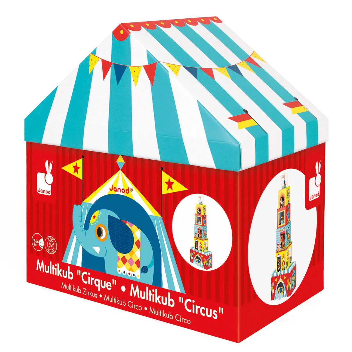 Janod MultiKub Circus Stacker with Figures